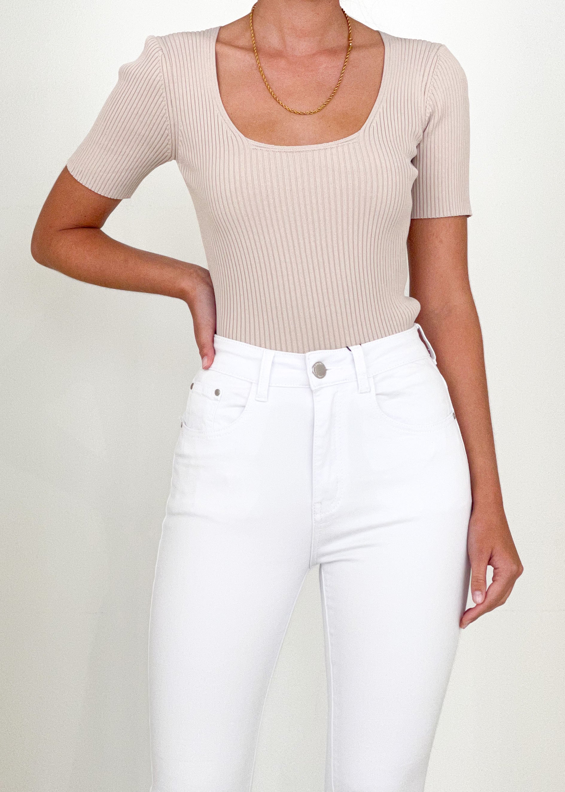 Fowley Flared Stretch Jeans - White