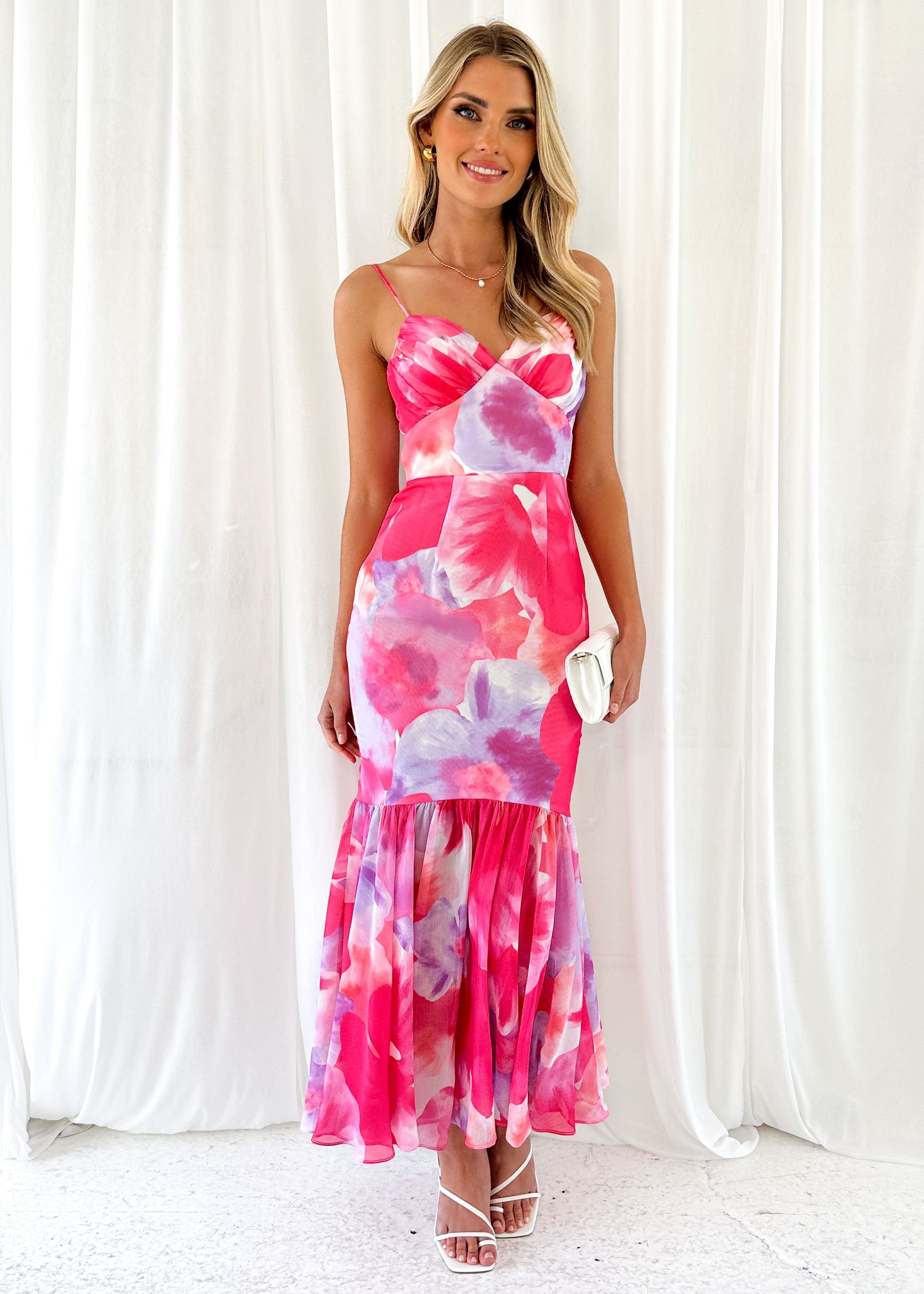 Velvetine Maxi Dress - Pink Viola