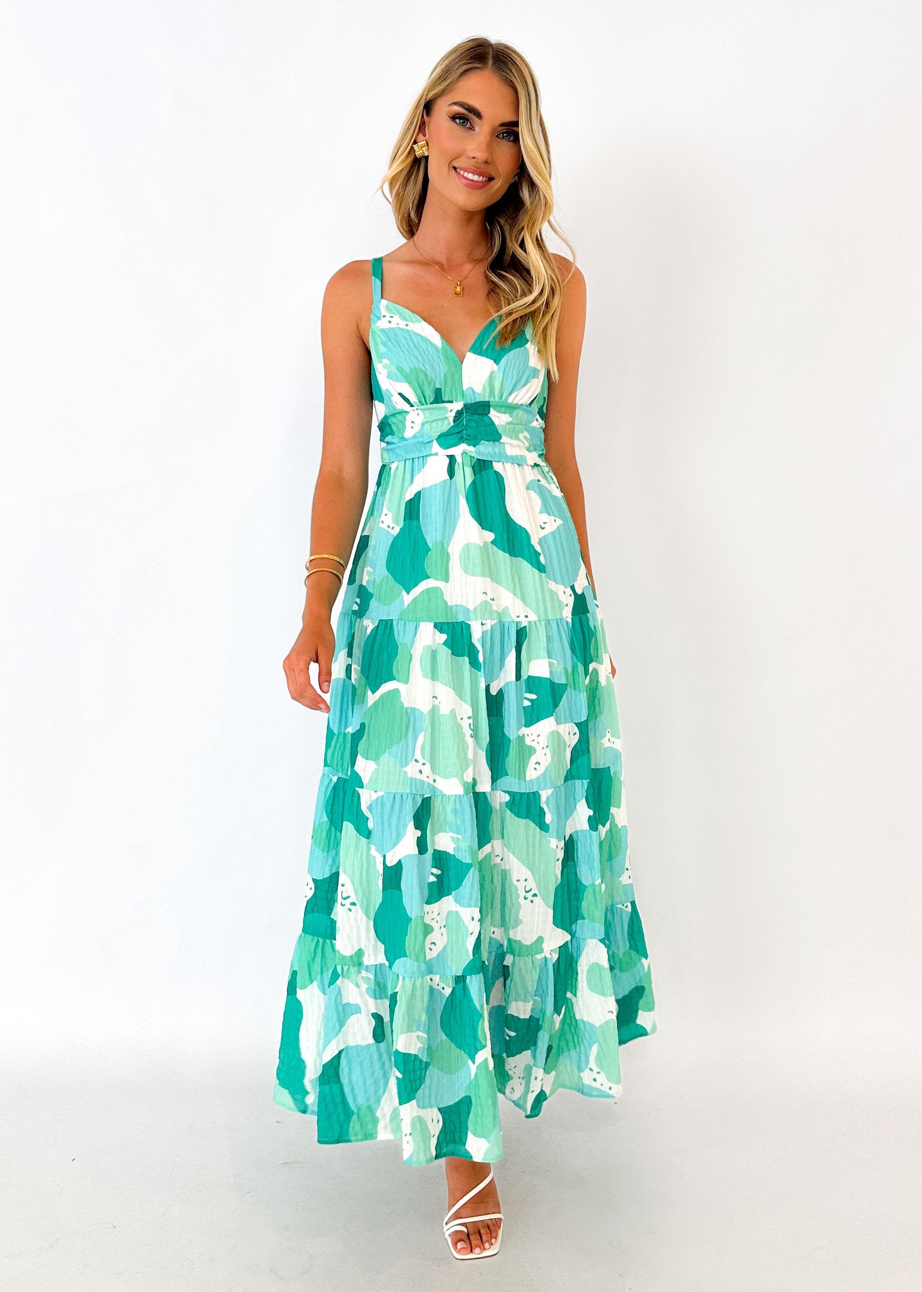 Hillso Maxi Dress - Green Floral