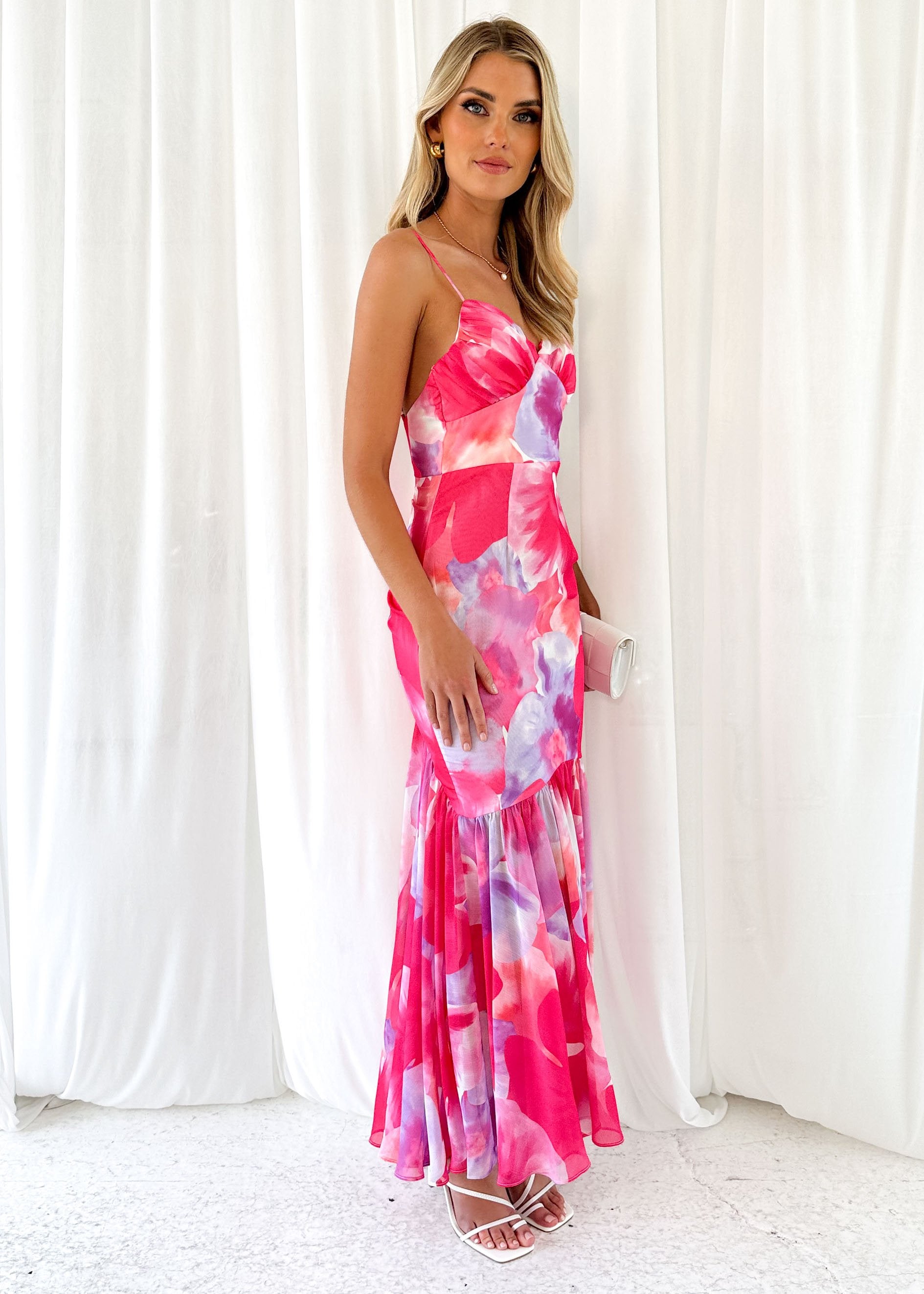 Velvetine Maxi Dress - Pink Viola