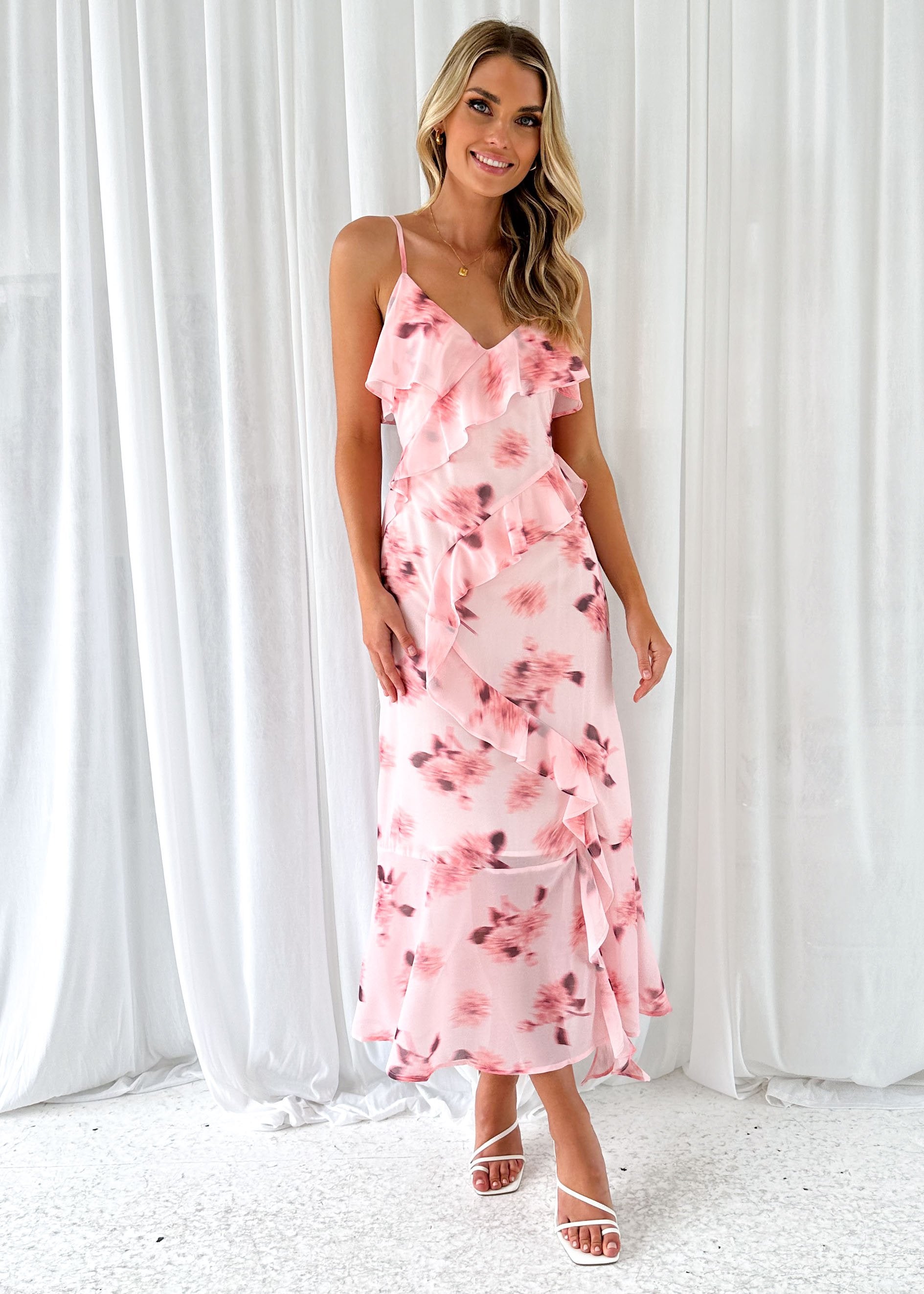 Niner Maxi Dress - Pink Floral