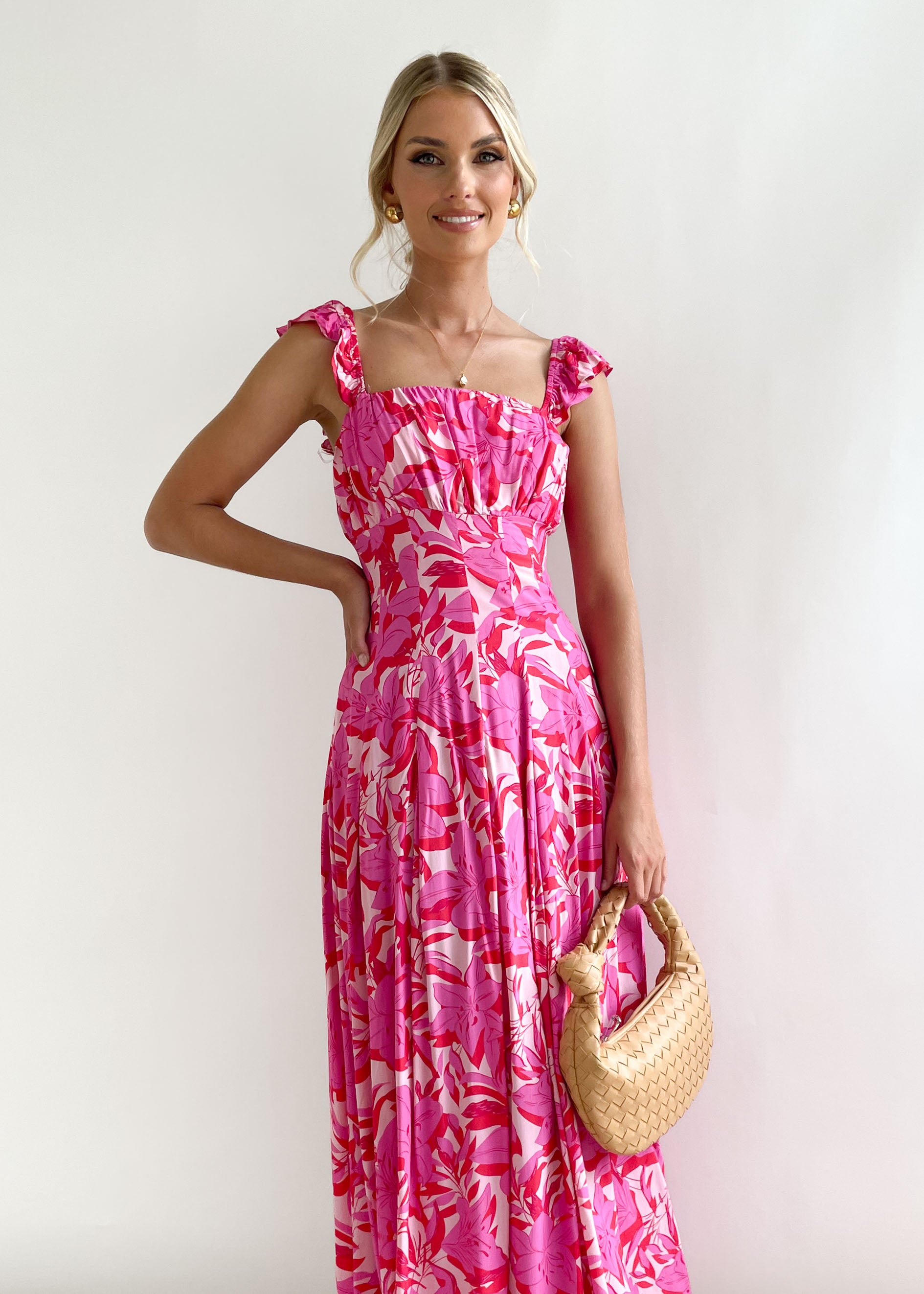 Amaley Maxi Dress - Pink Flowers