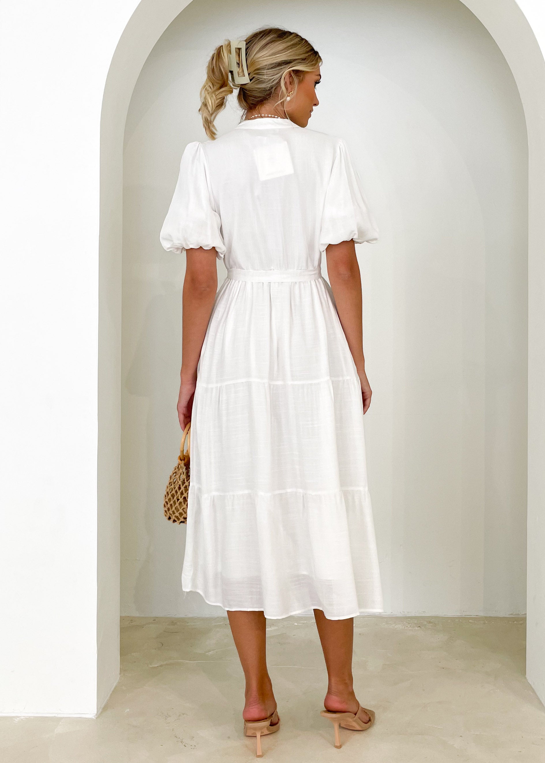 Janicey Midi Dress - Off White