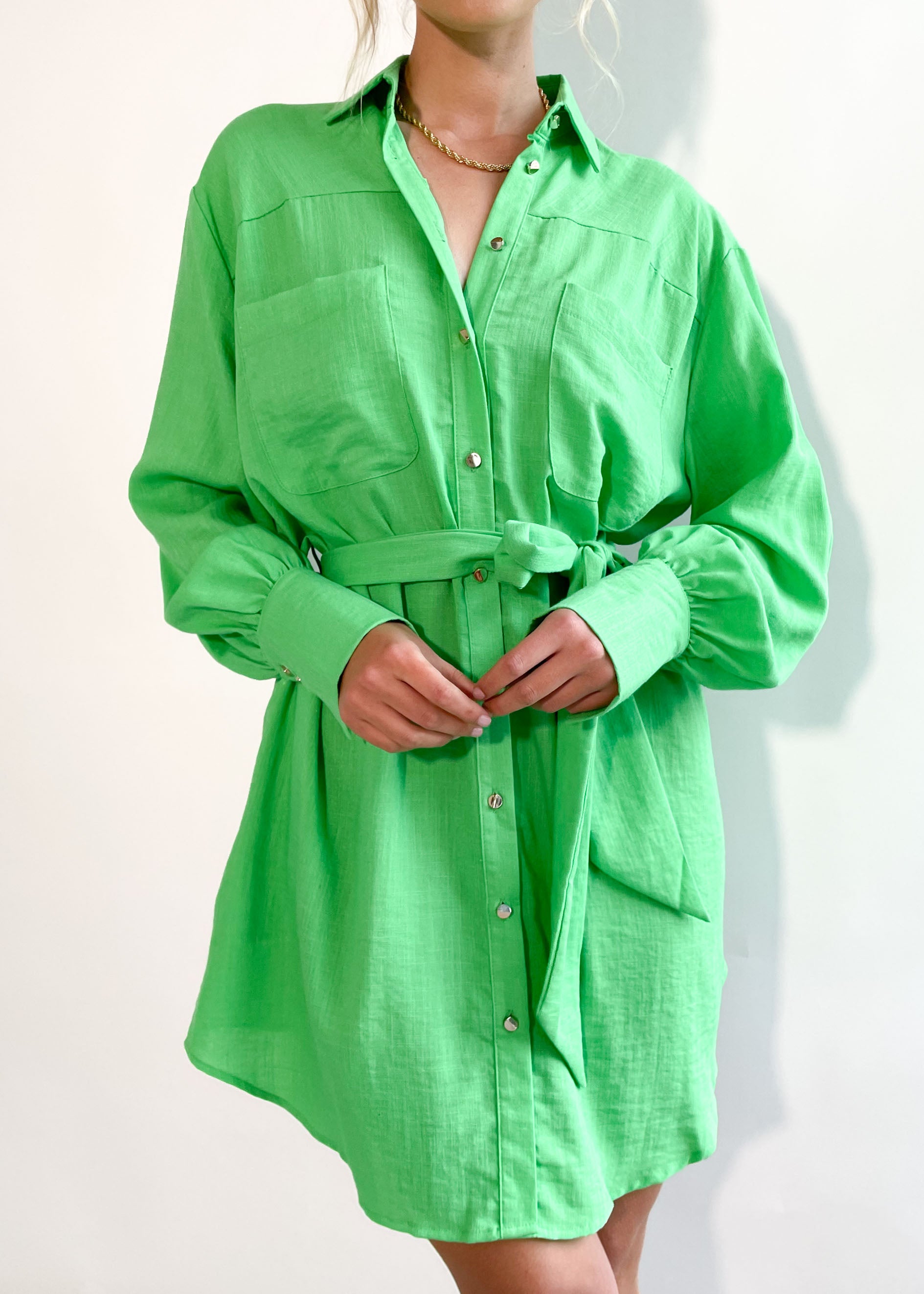 Amiaty Shirt Dress - Green