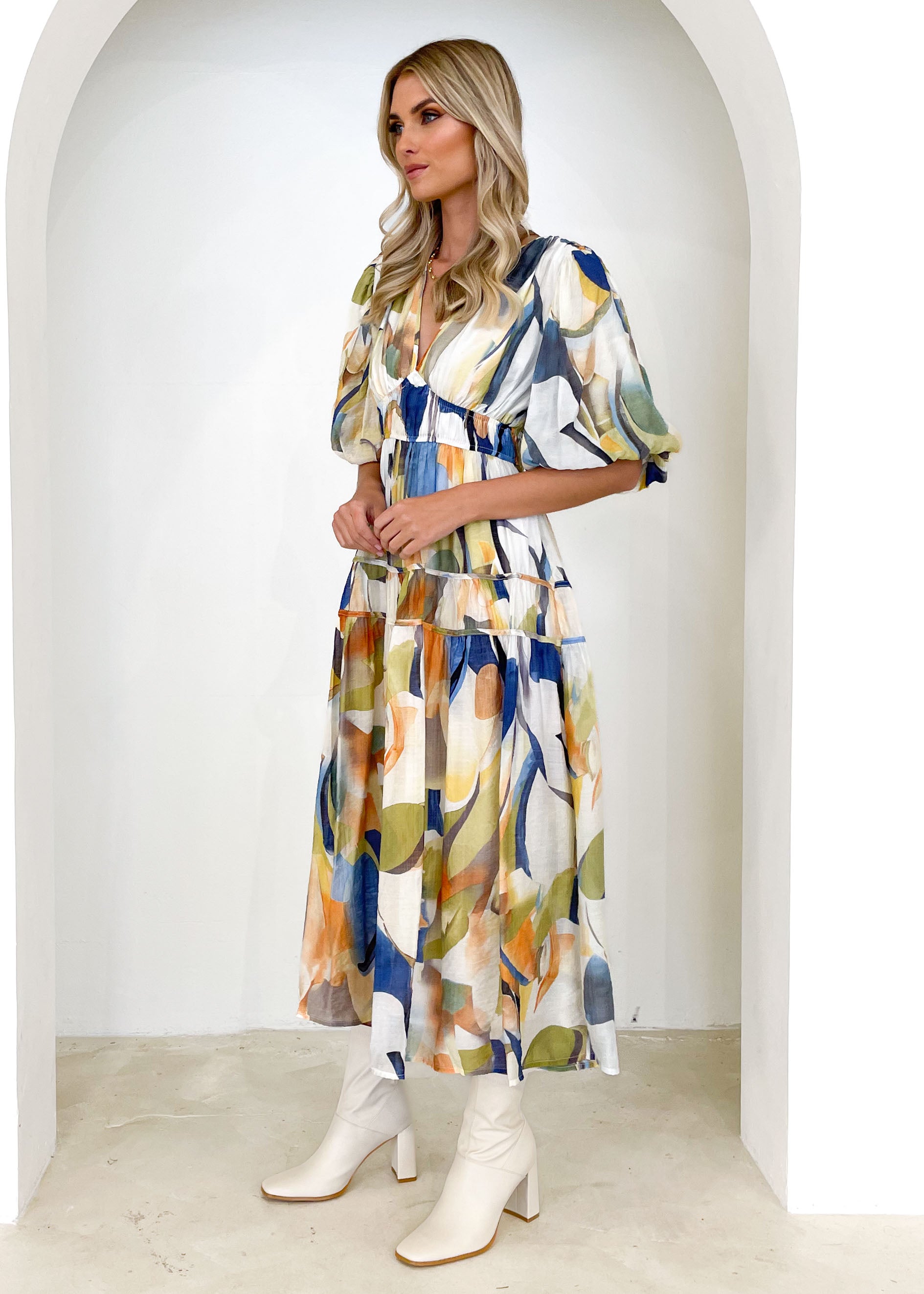 Kennie Midi Dress - Azure Mirage