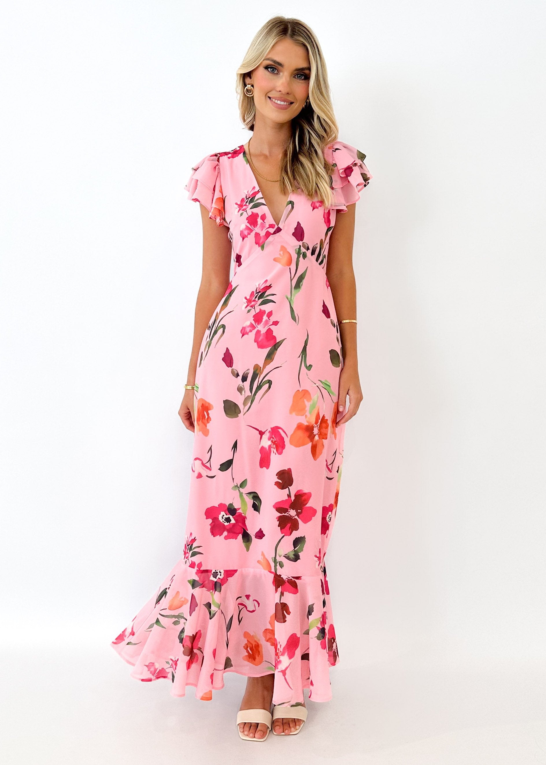 Vettie Maxi Dress - Pink Azalea