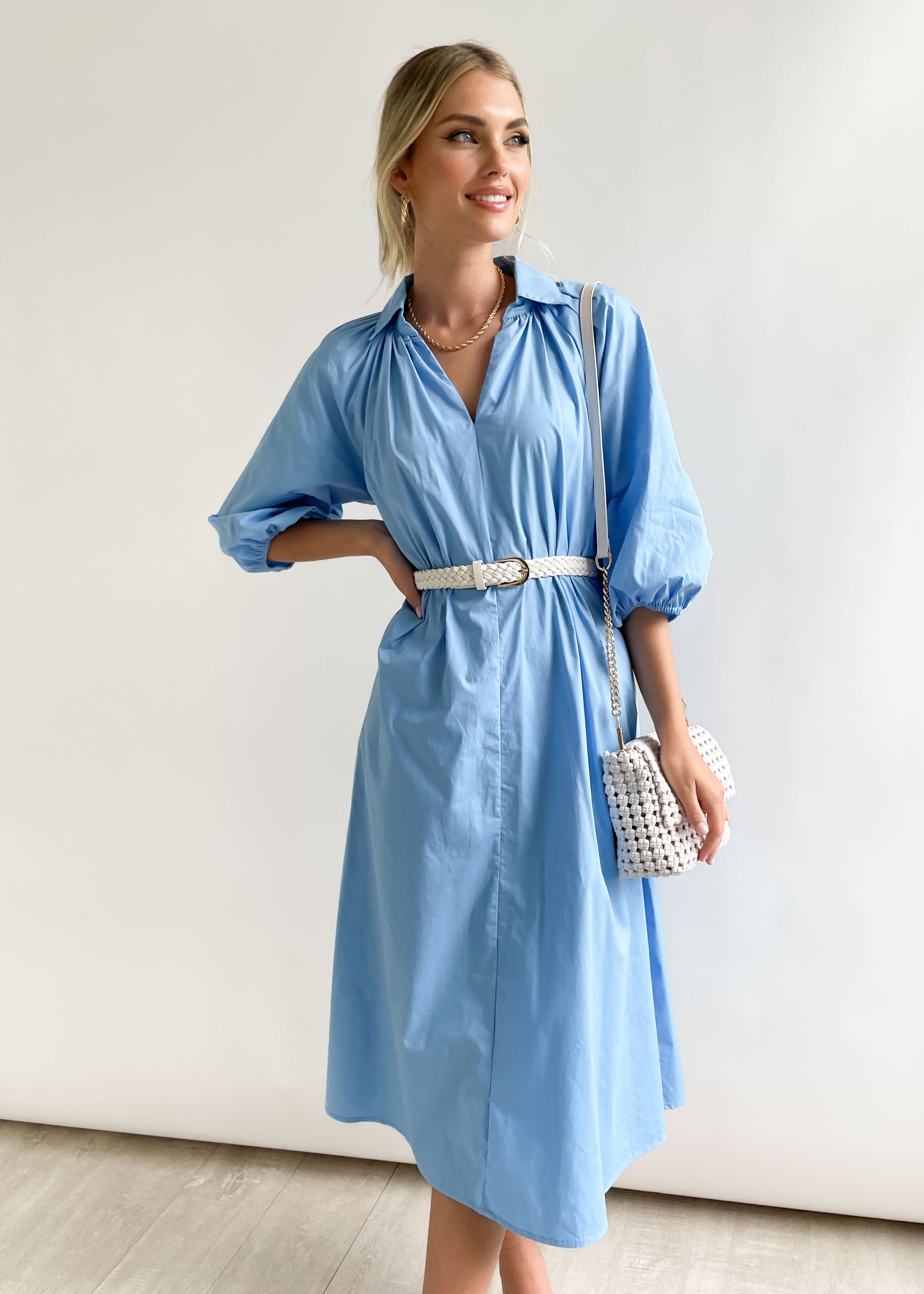 Ishelle Midi Dress - Blue