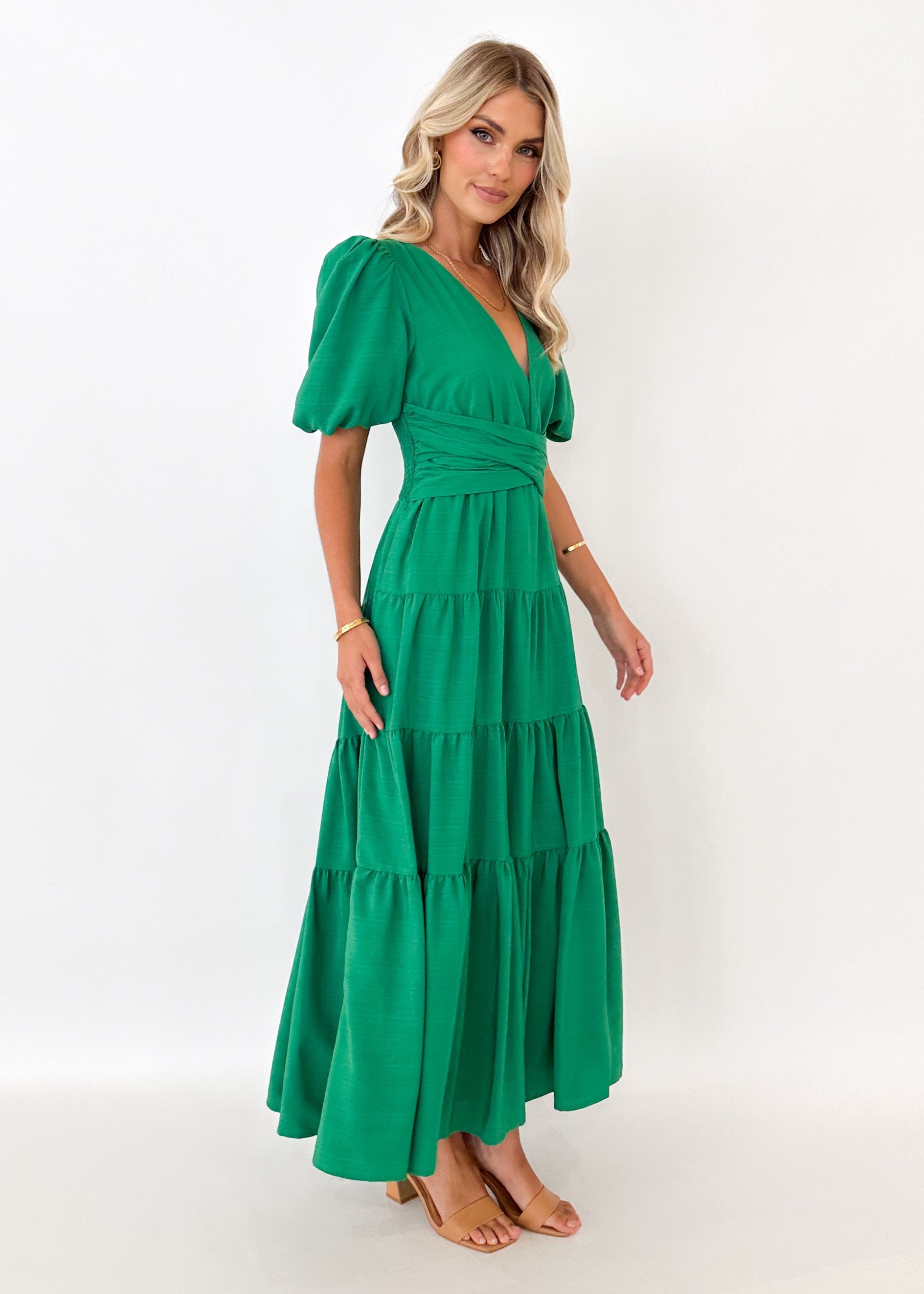 Geerio Maxi Dress - Green