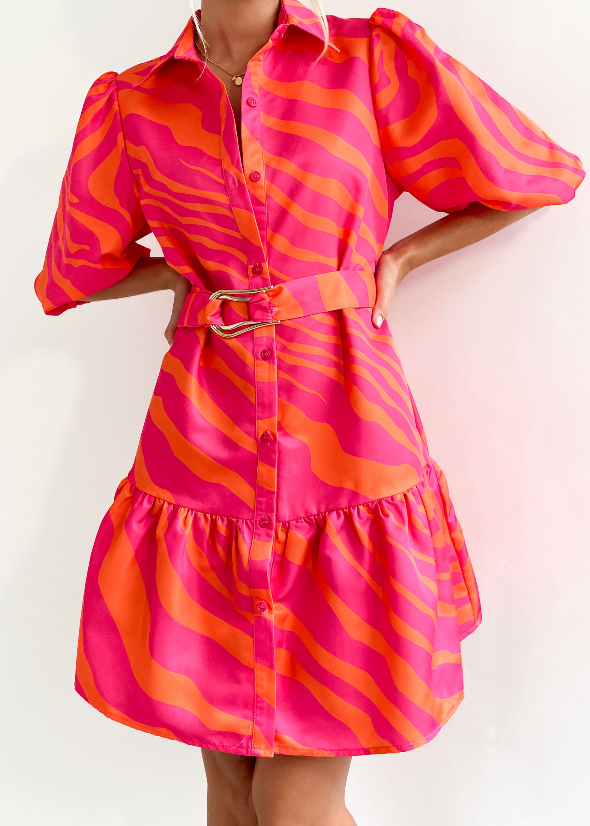 Gillie Dress - Pink Zebra