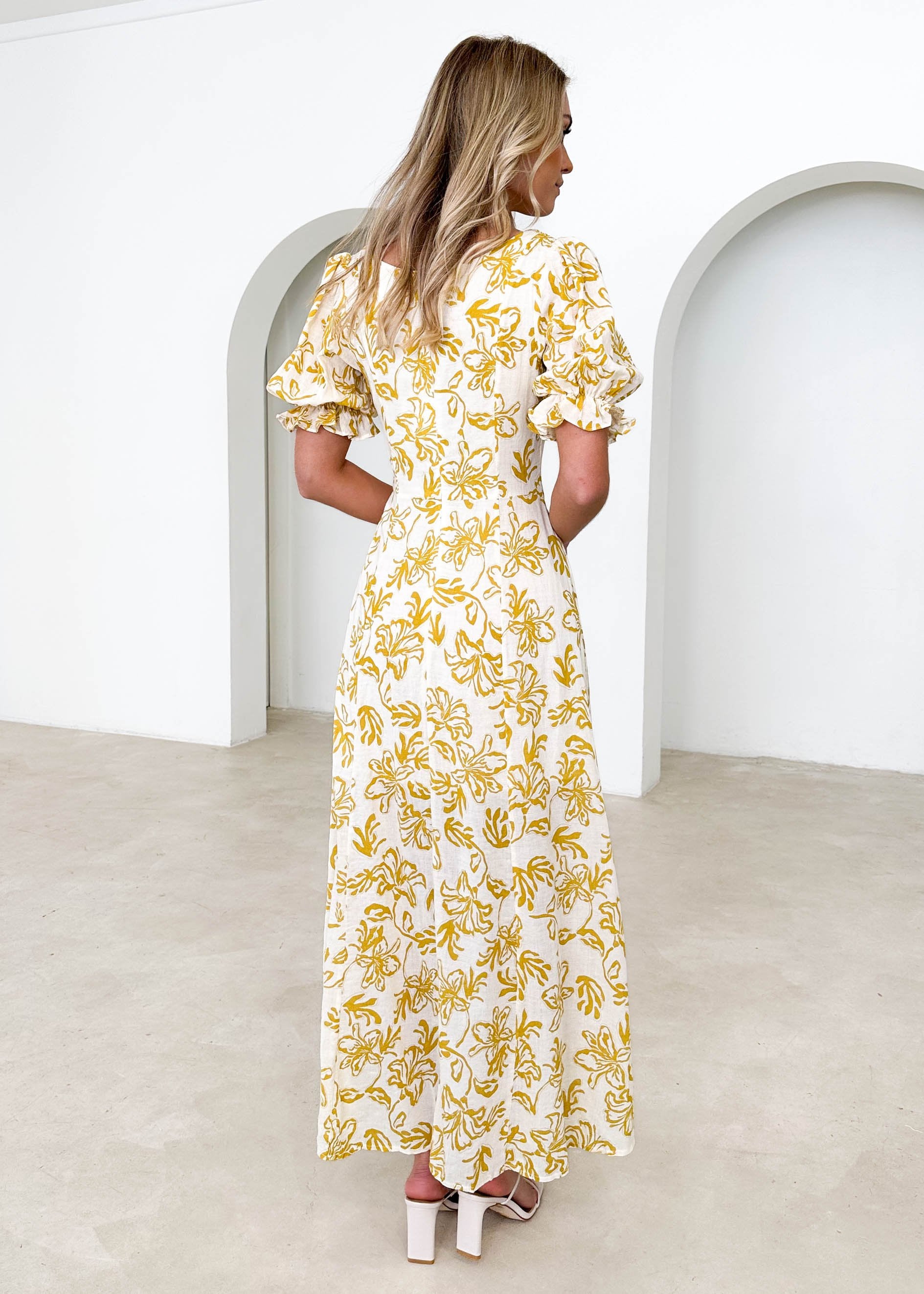 Ines Maxi Dress - Yellow Flowers