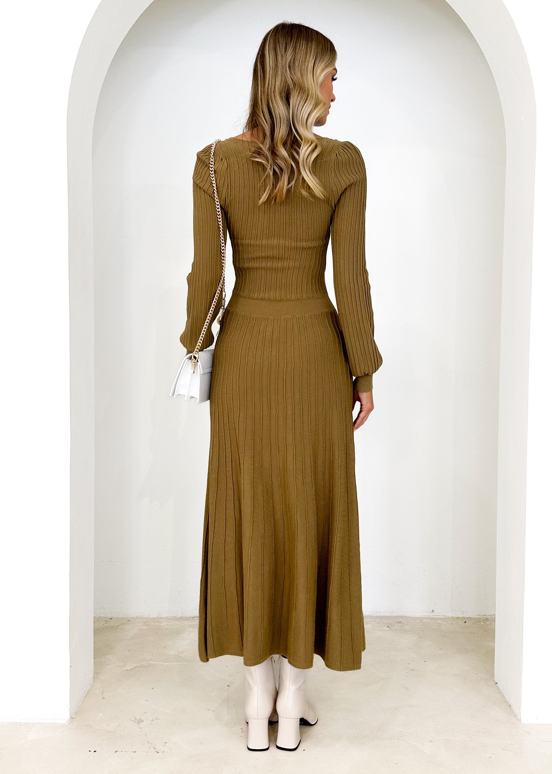 Orlah Knit Midi Dress - Moss Green