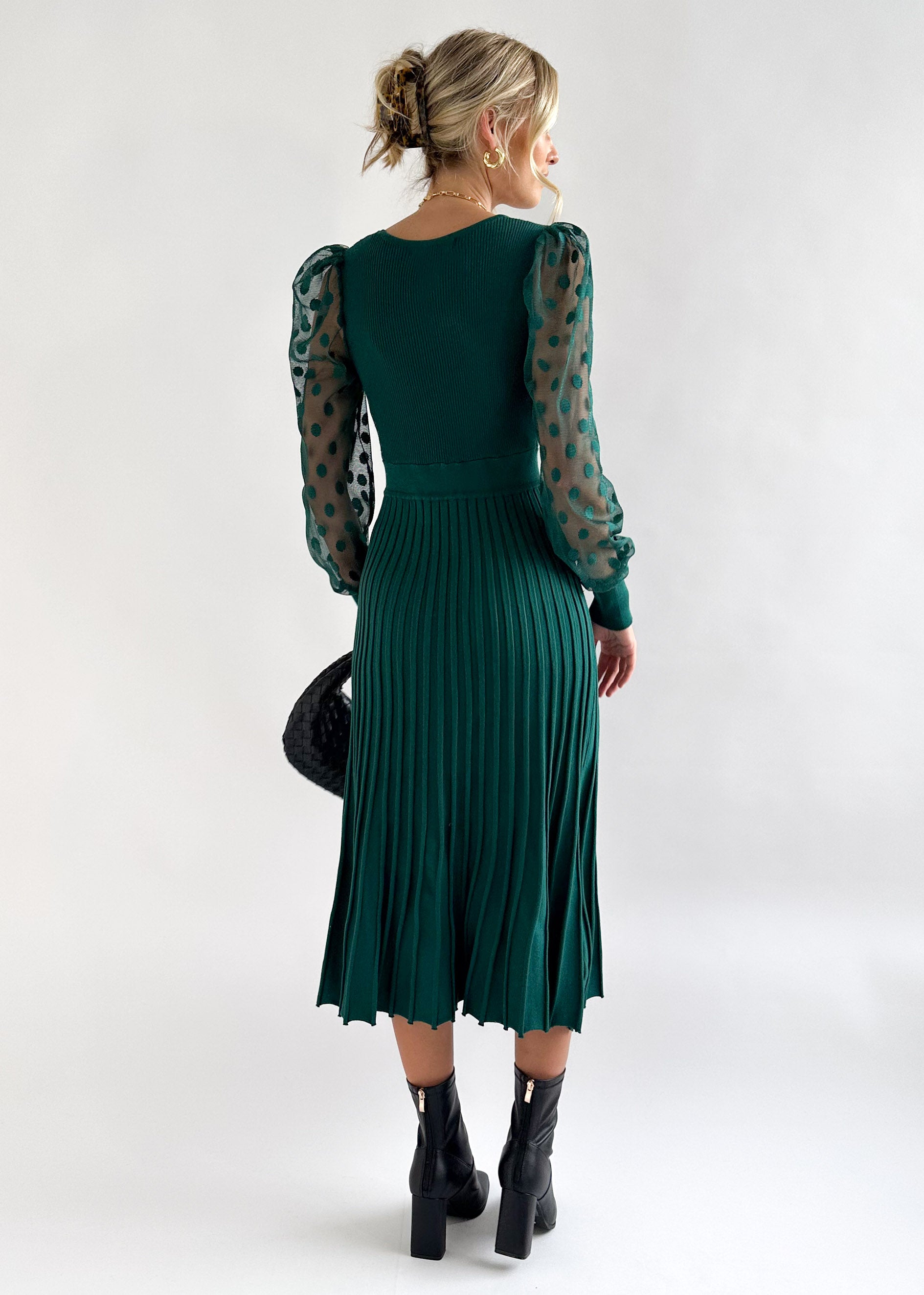 Lunna Knit Midi Dress - Emerald