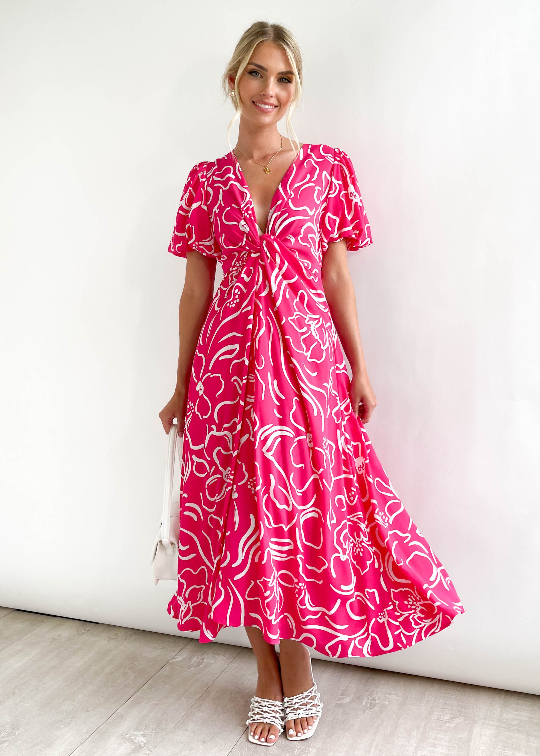 Sahara Midi Dress - Chloe Pink