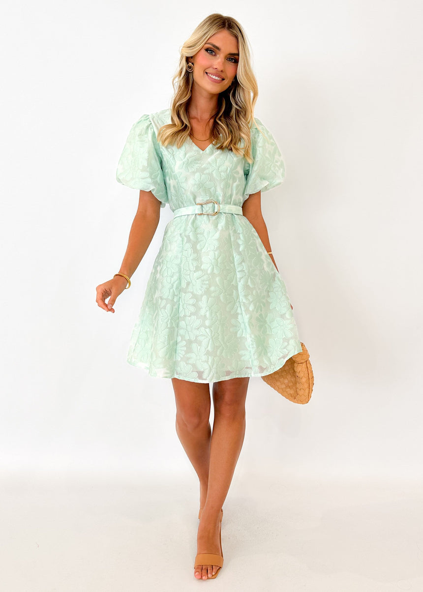 Jaylim Dress Mint Flowers