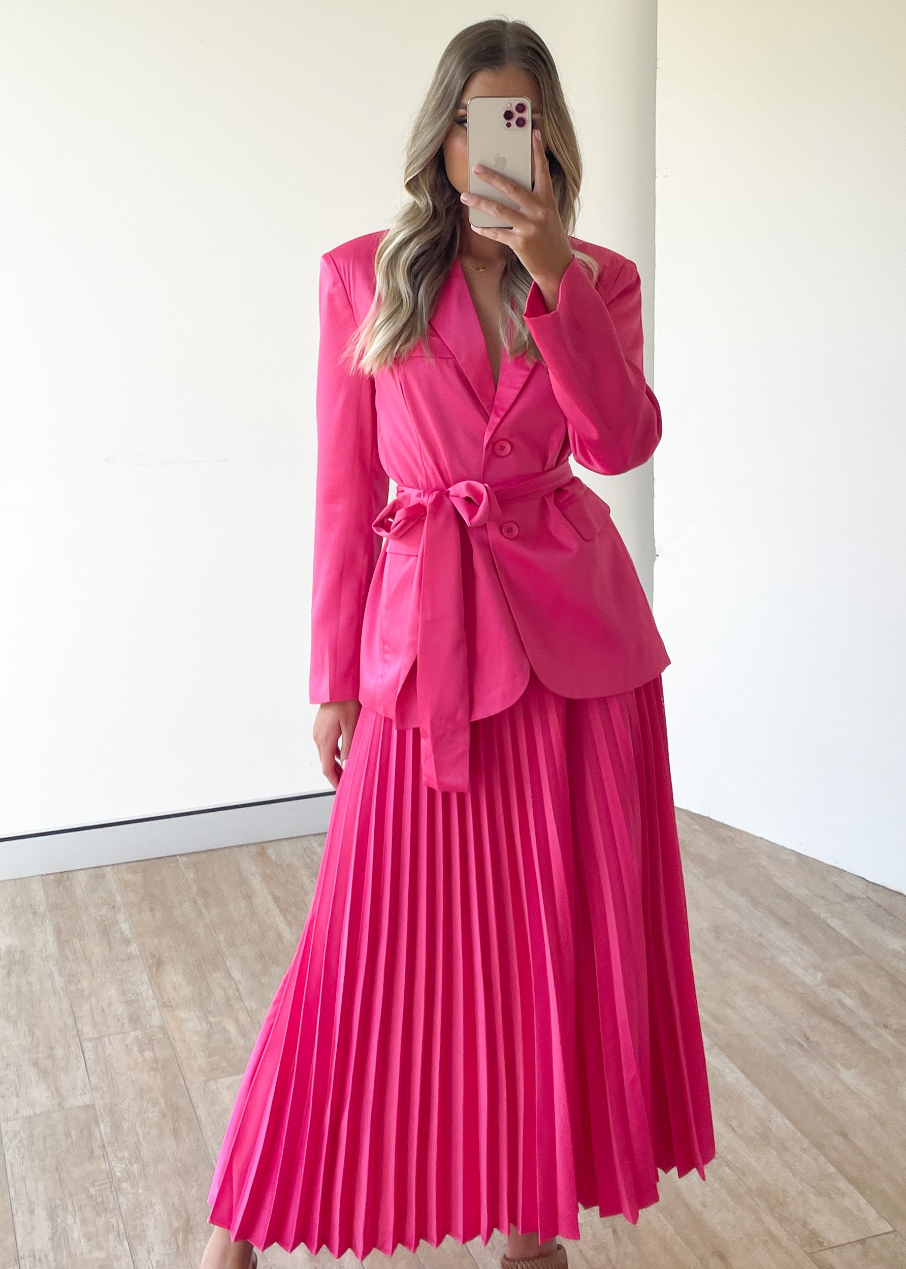 Kelliane Blazer Set - Pink