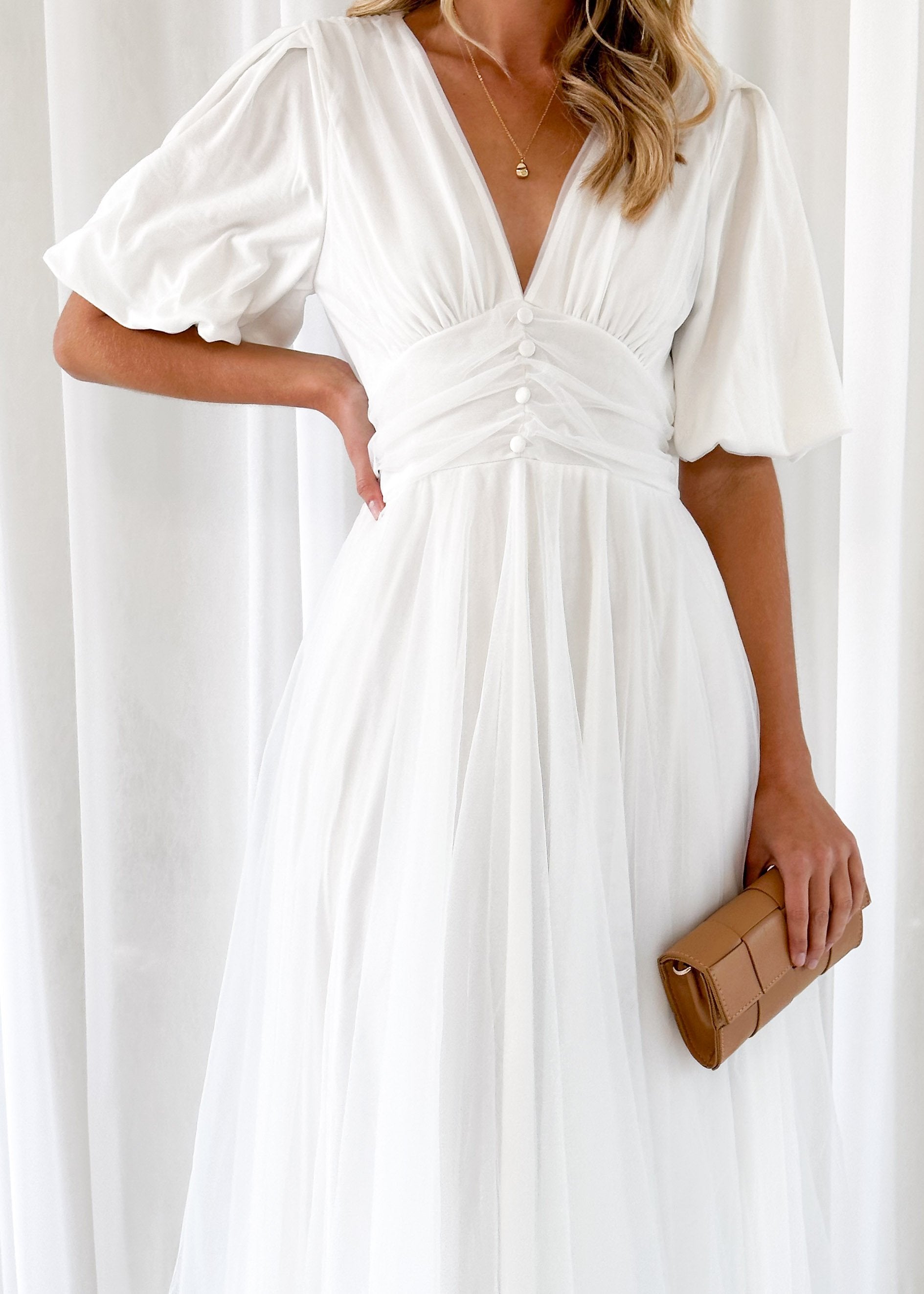 Aishani Midi Dress - Off White