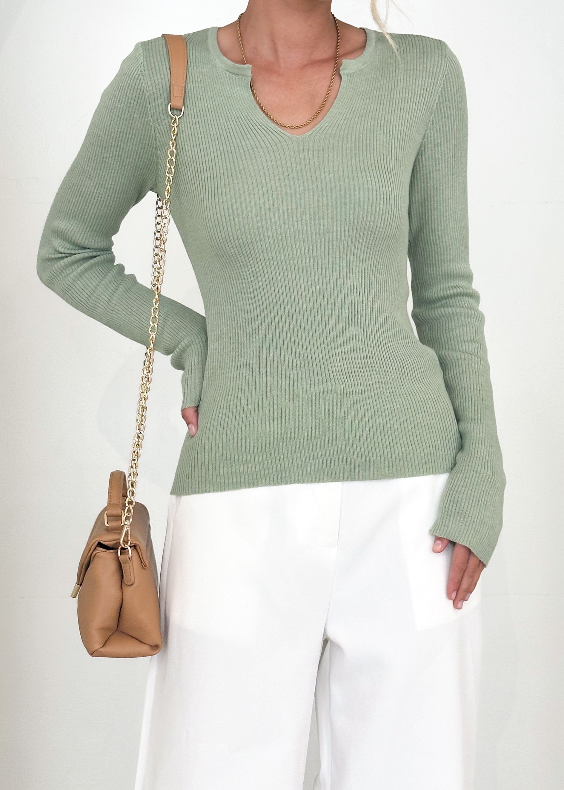 Avery Knit Top - Sage