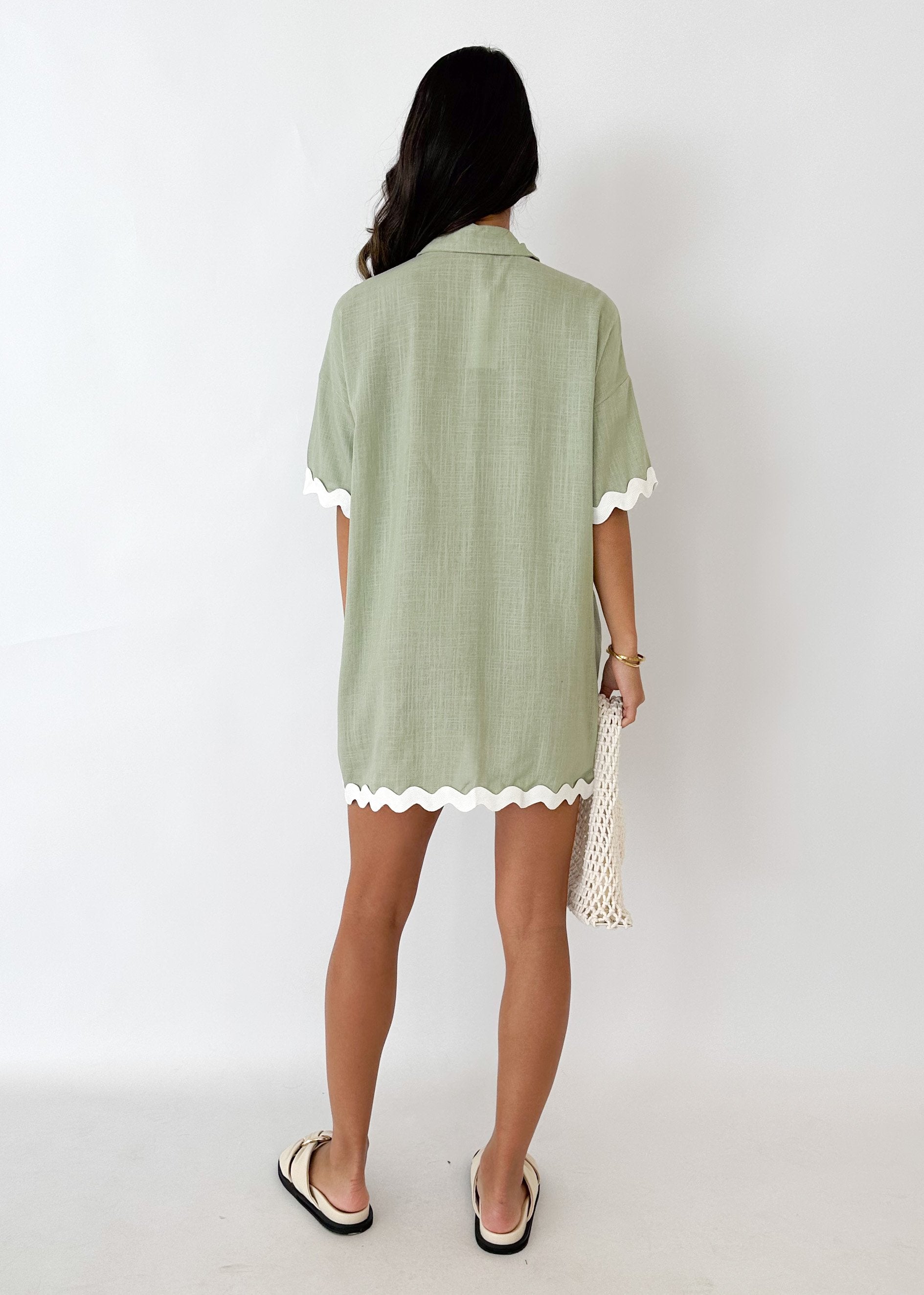 Tresho Shirt Dress - Sage