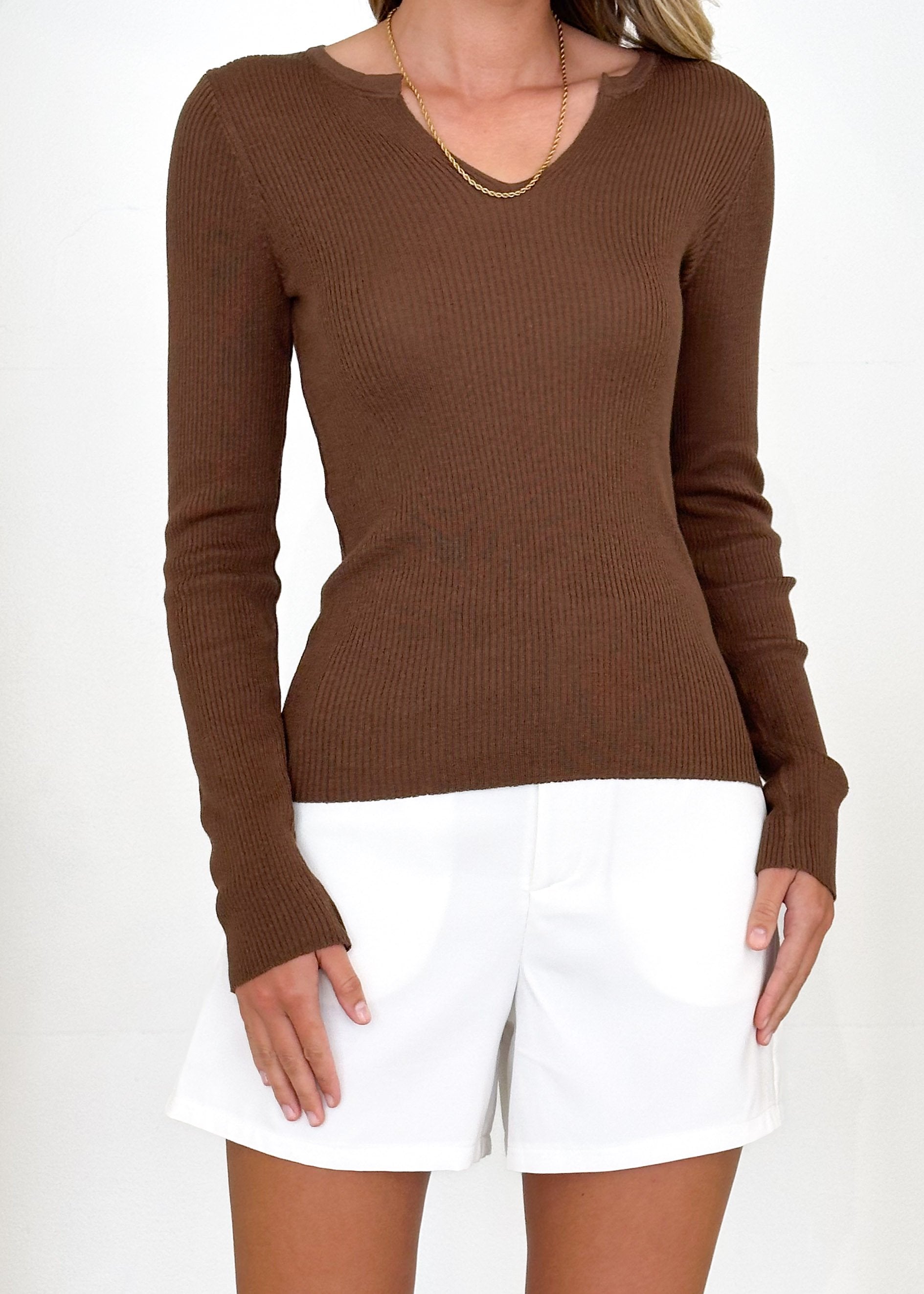Avery Knit Top - Chocolate