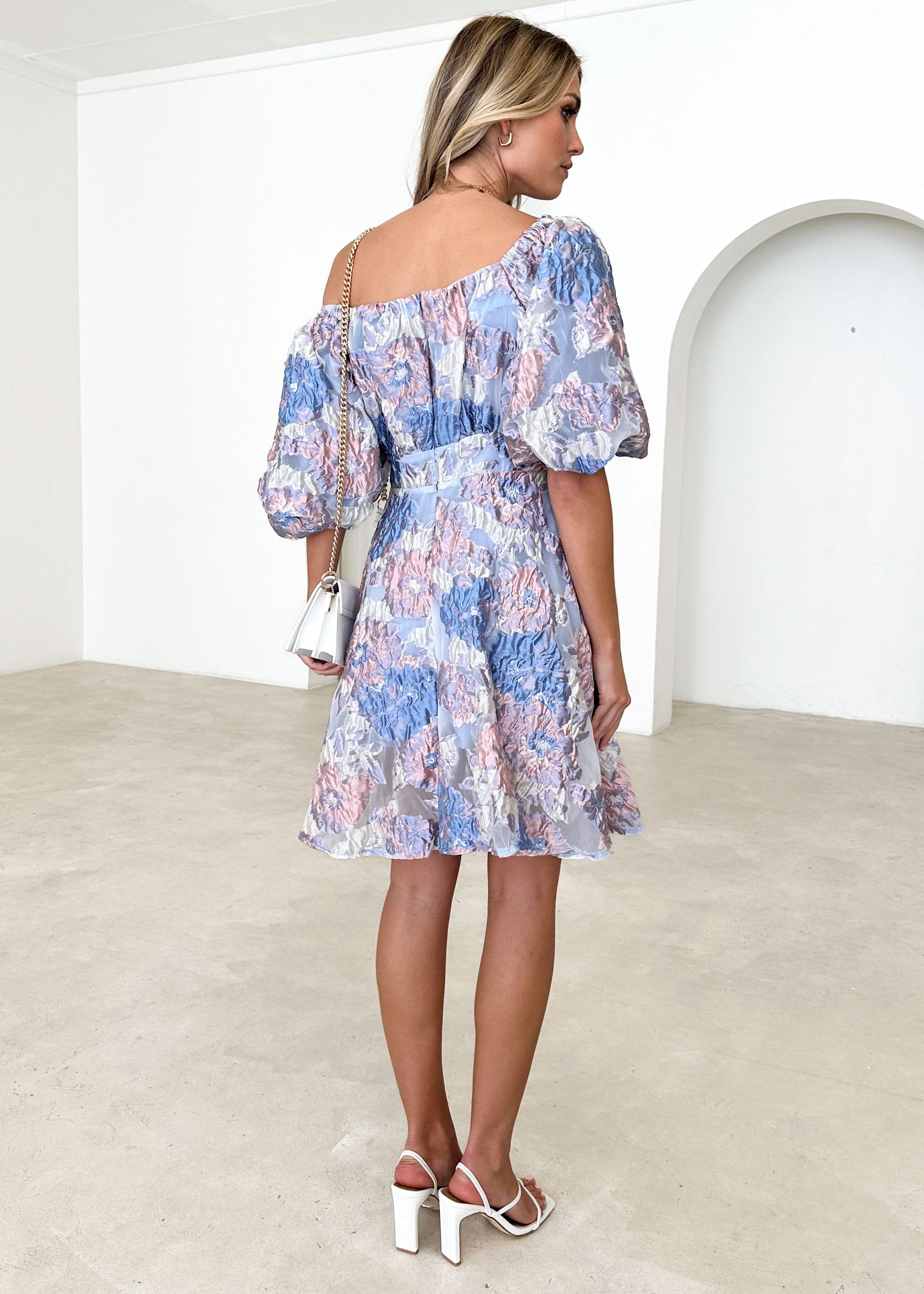 Charice Dress - Lilac Jacquard