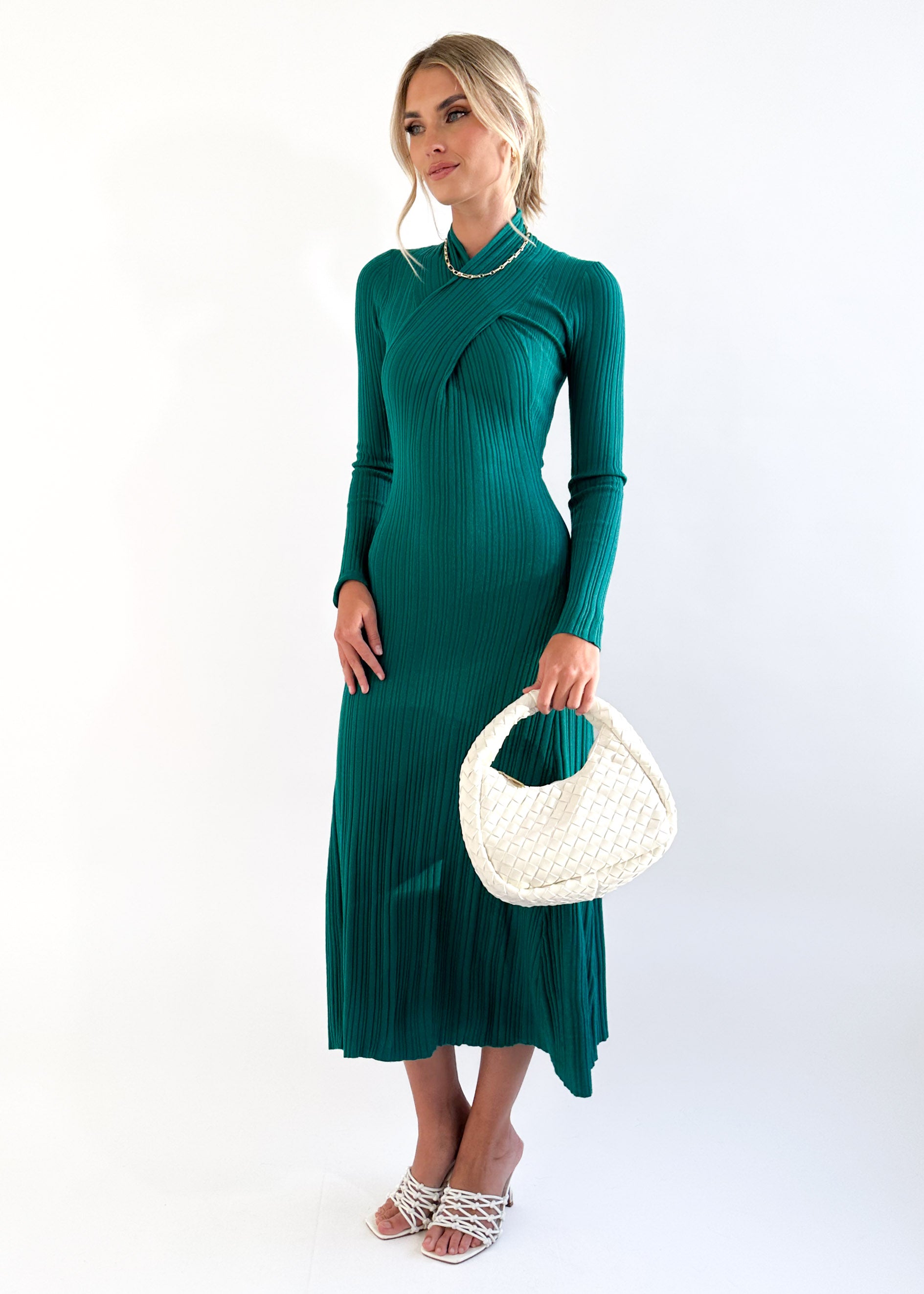Lamont Knit Midi Dress - Teal