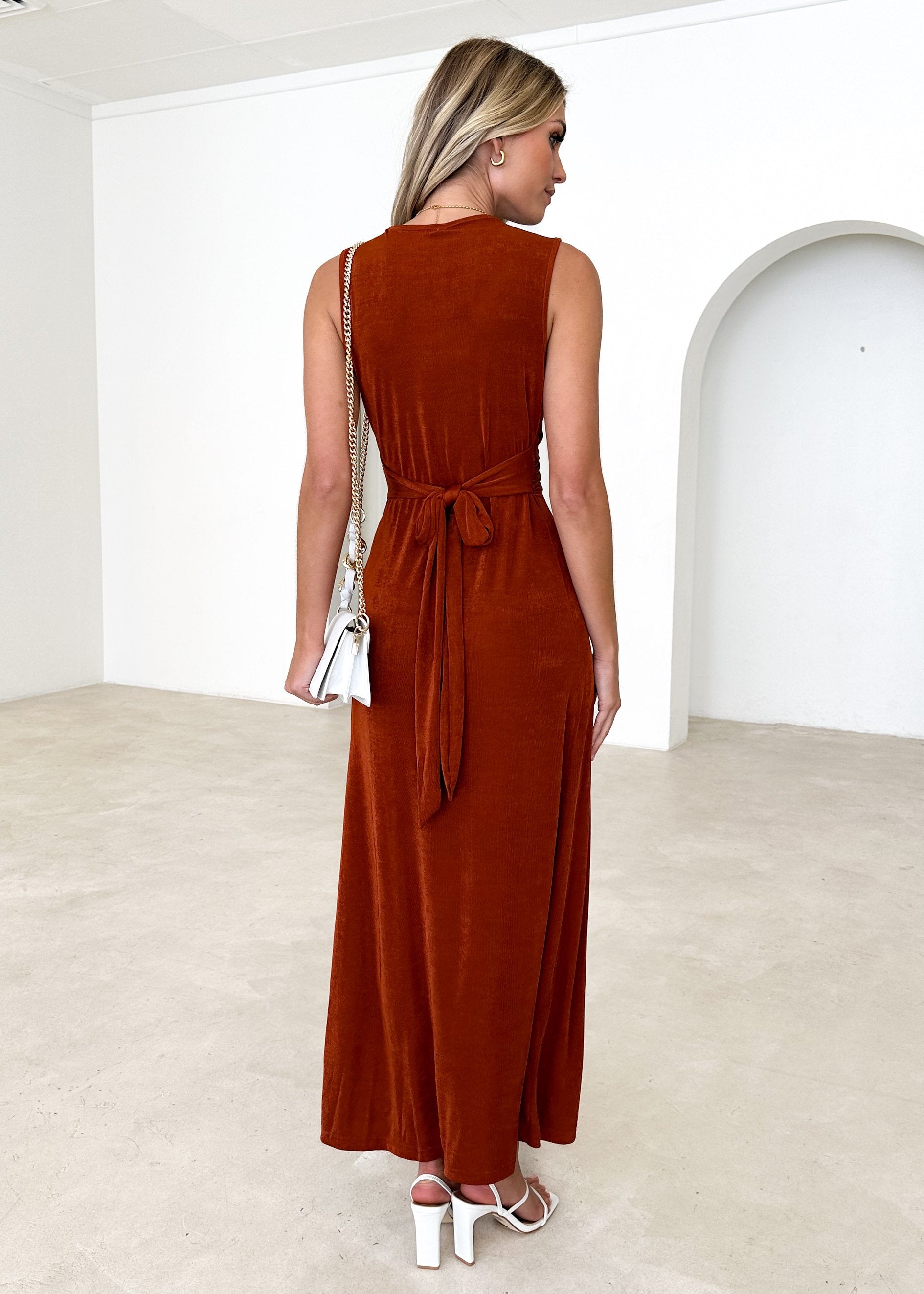 Ameron Maxi Dress - Rust
