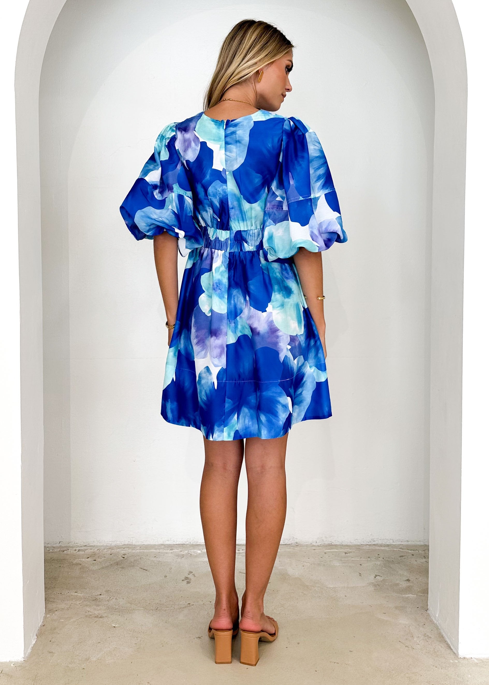 Trelltra Dress - Cobalt Abstract