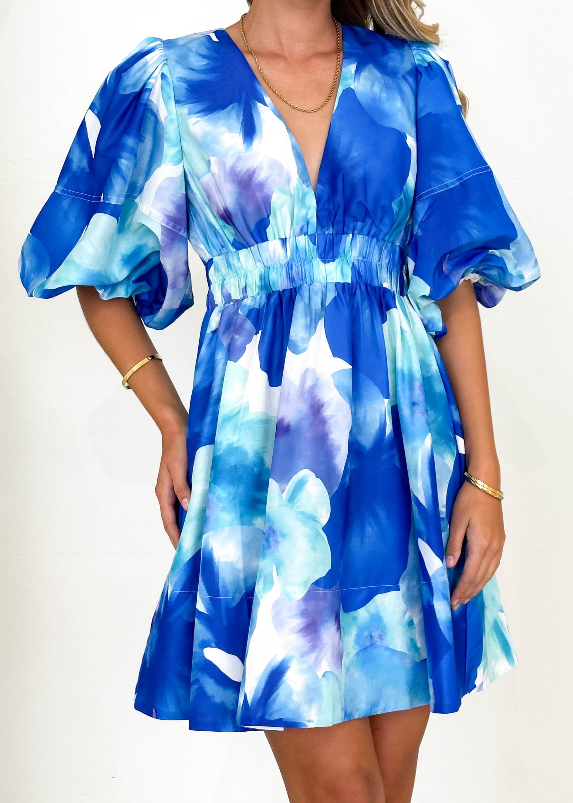 Trelltra Dress - Cobalt Abstract