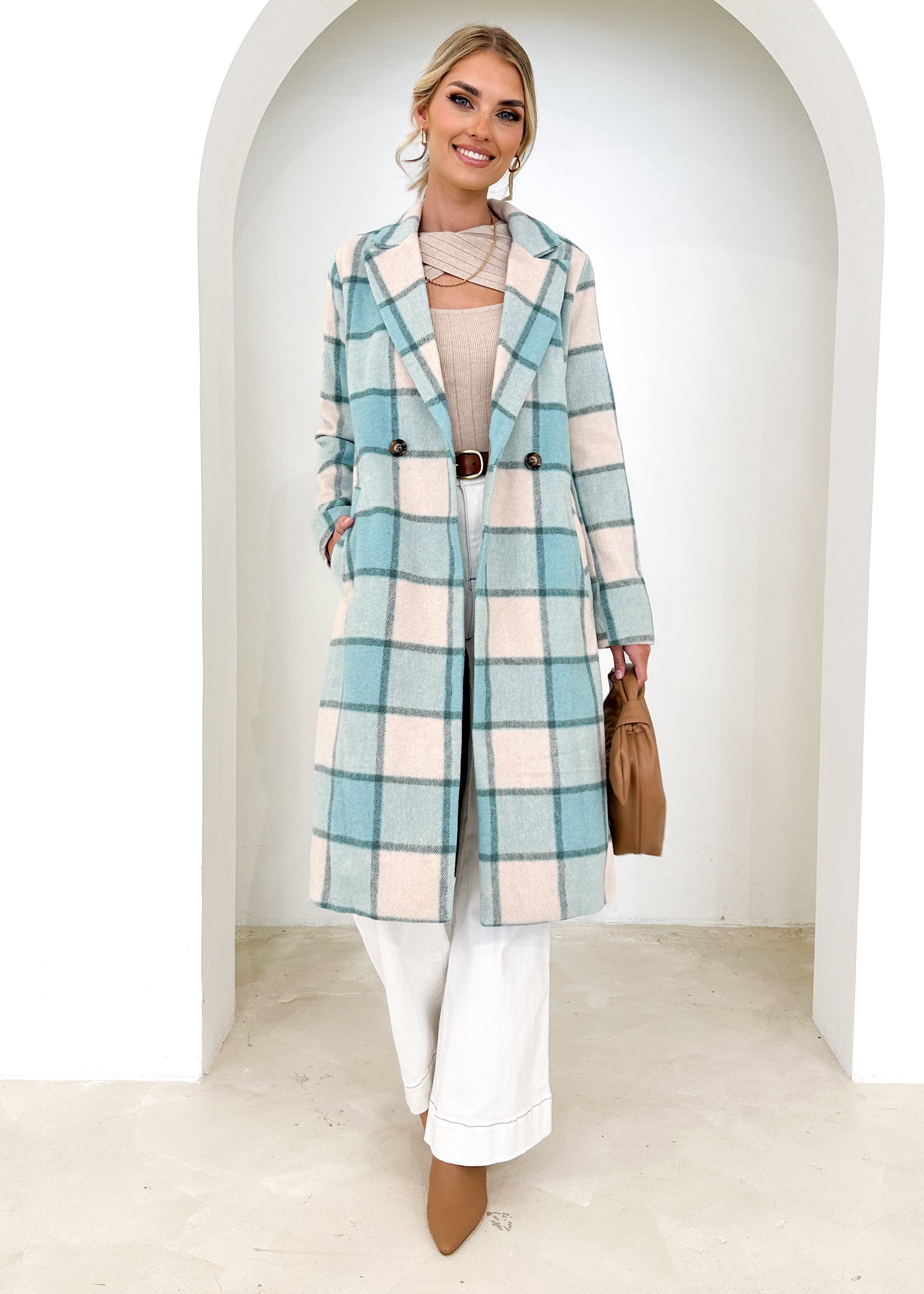 Krizzie Coat - Blue Check