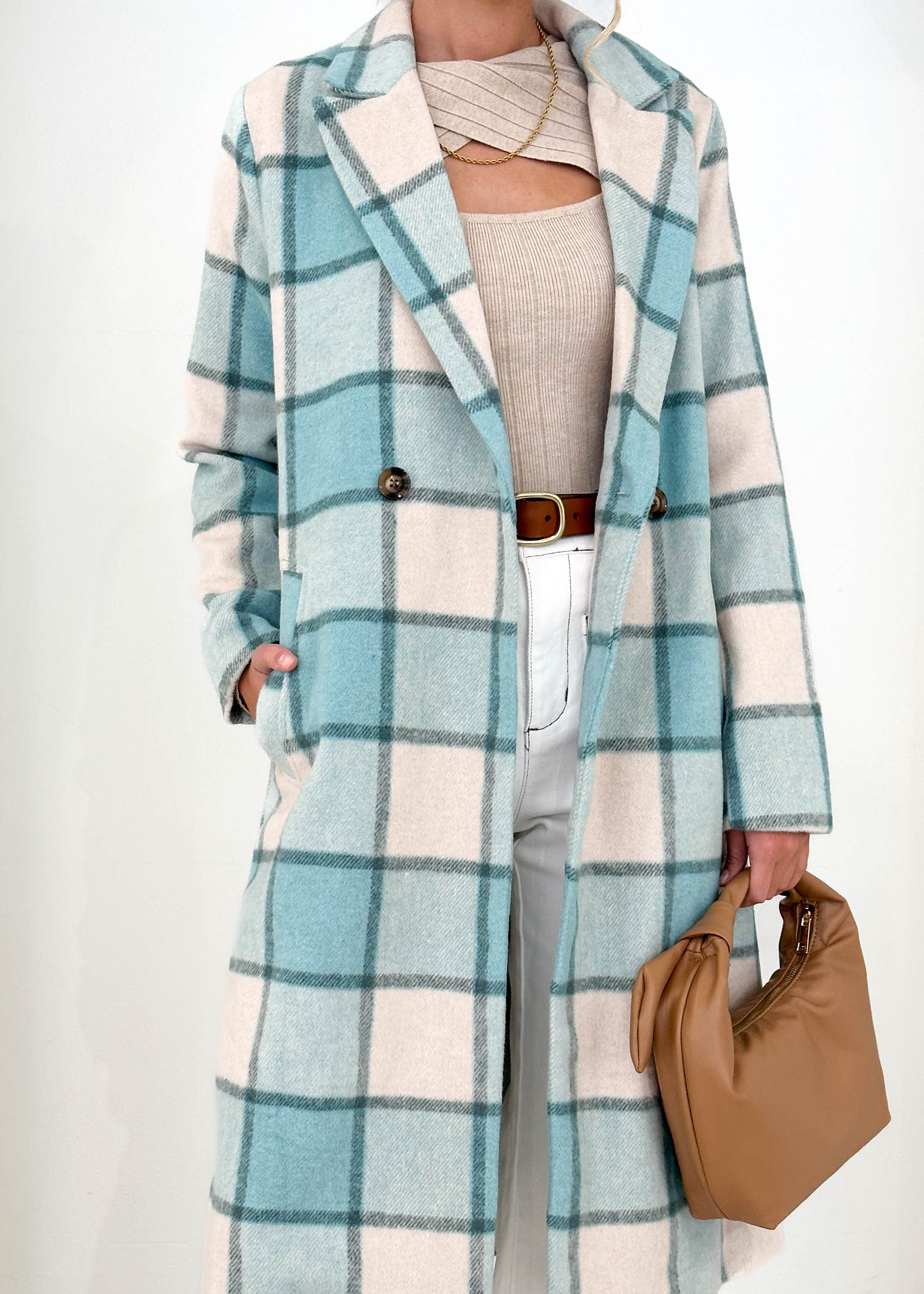 Krizzie Coat - Blue Check