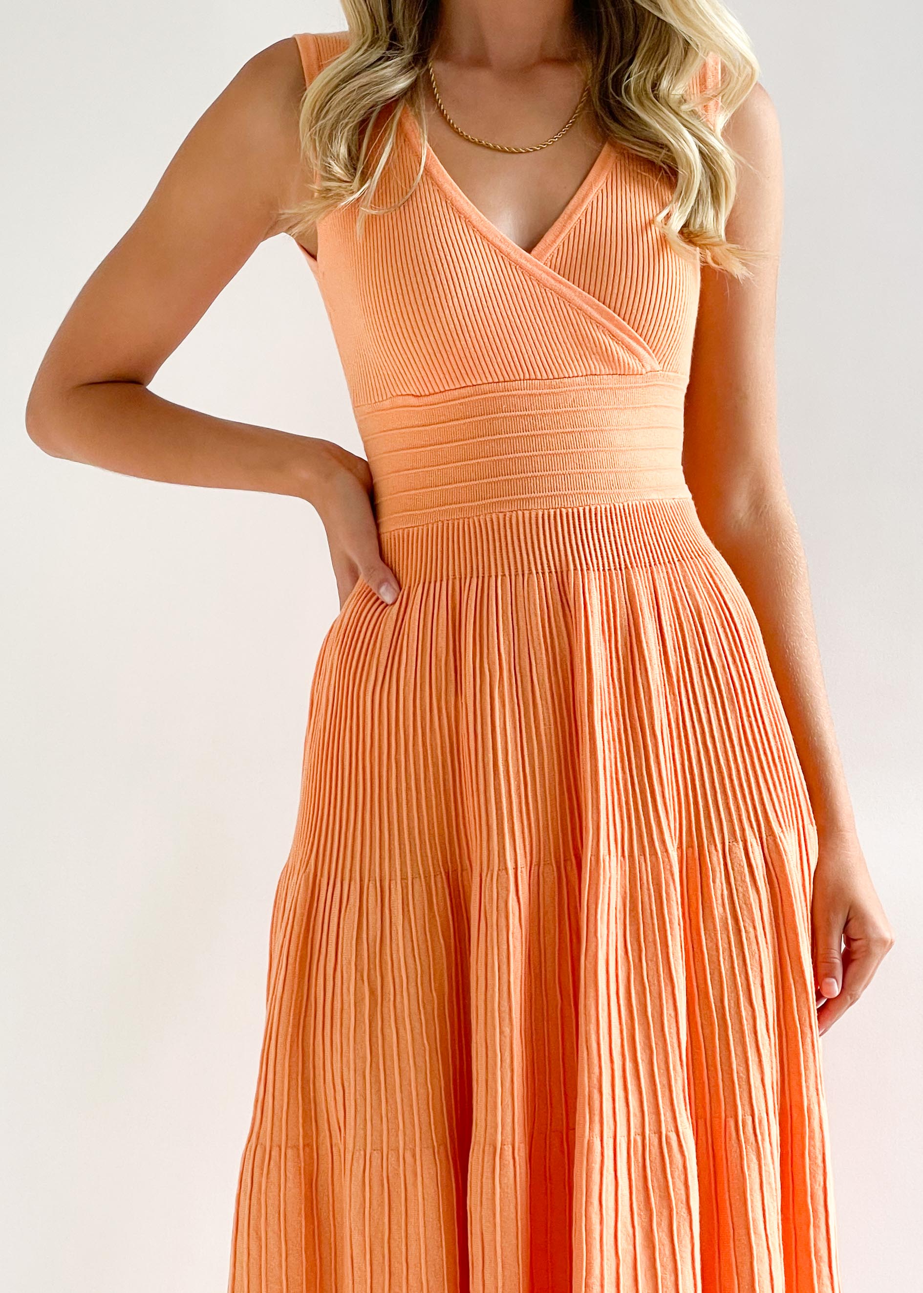Xarli Midi Dress - Tangerine