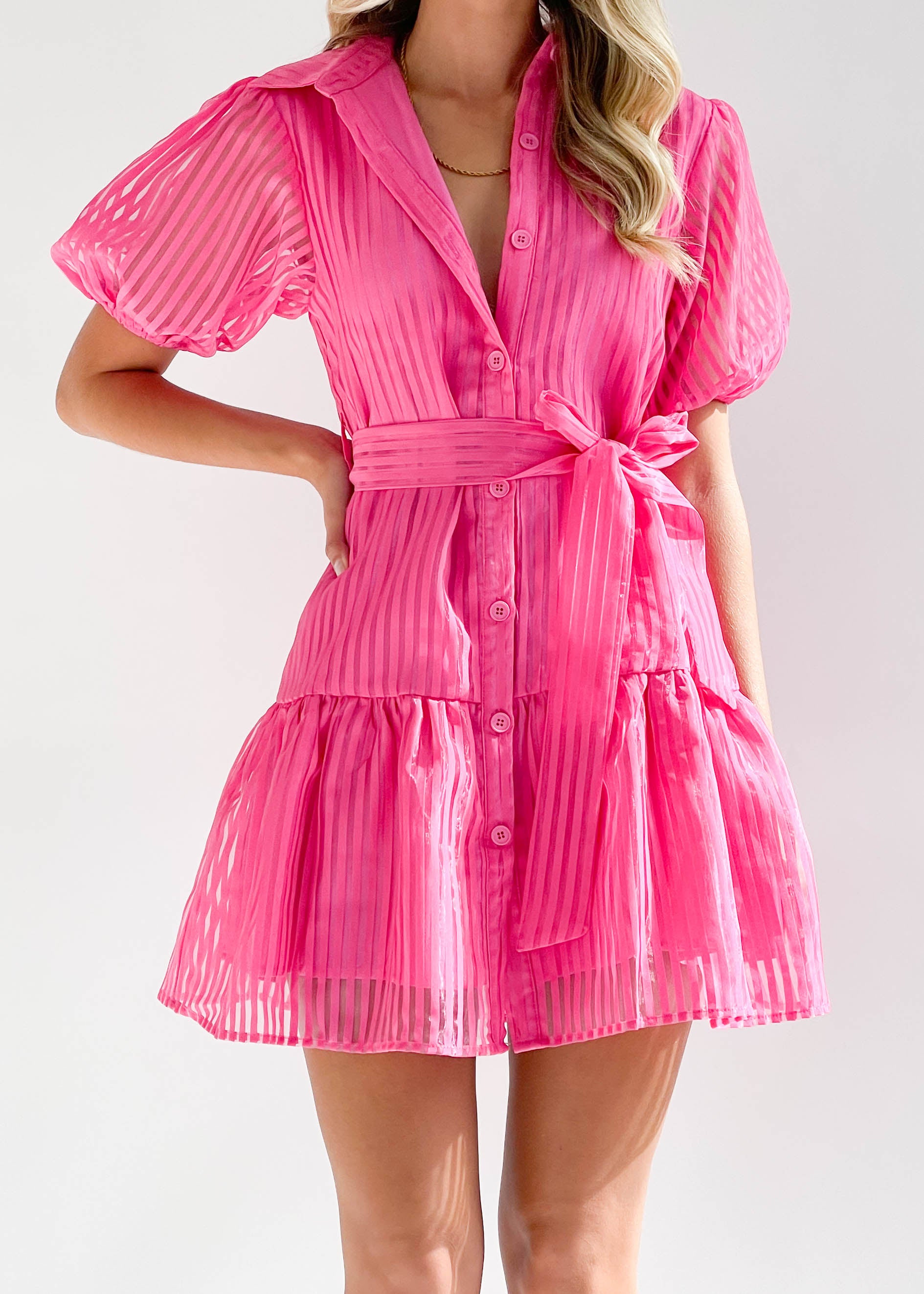 Elleney Dress - Hot Pink