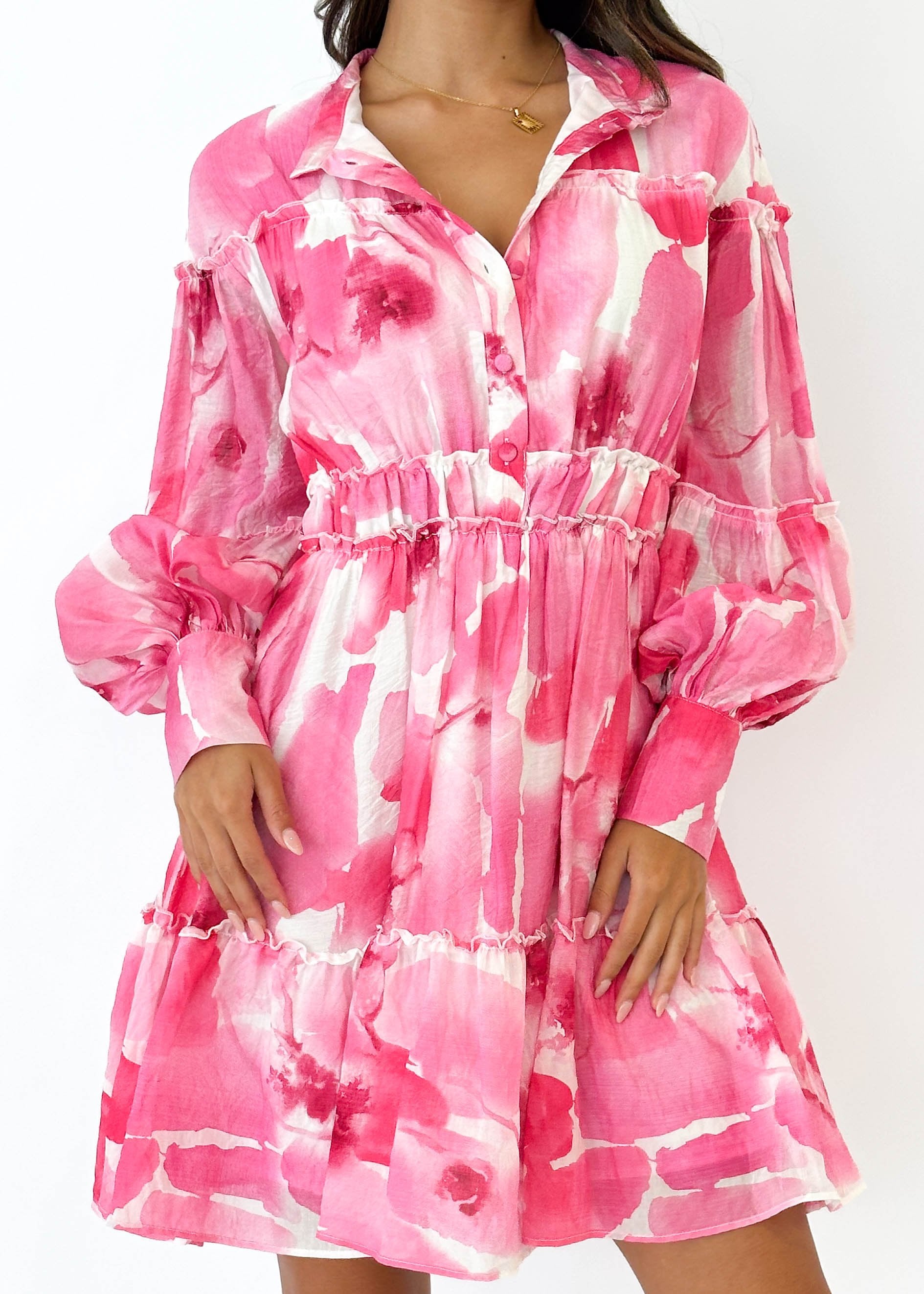 Ruvie Dress - Pink Watercolour