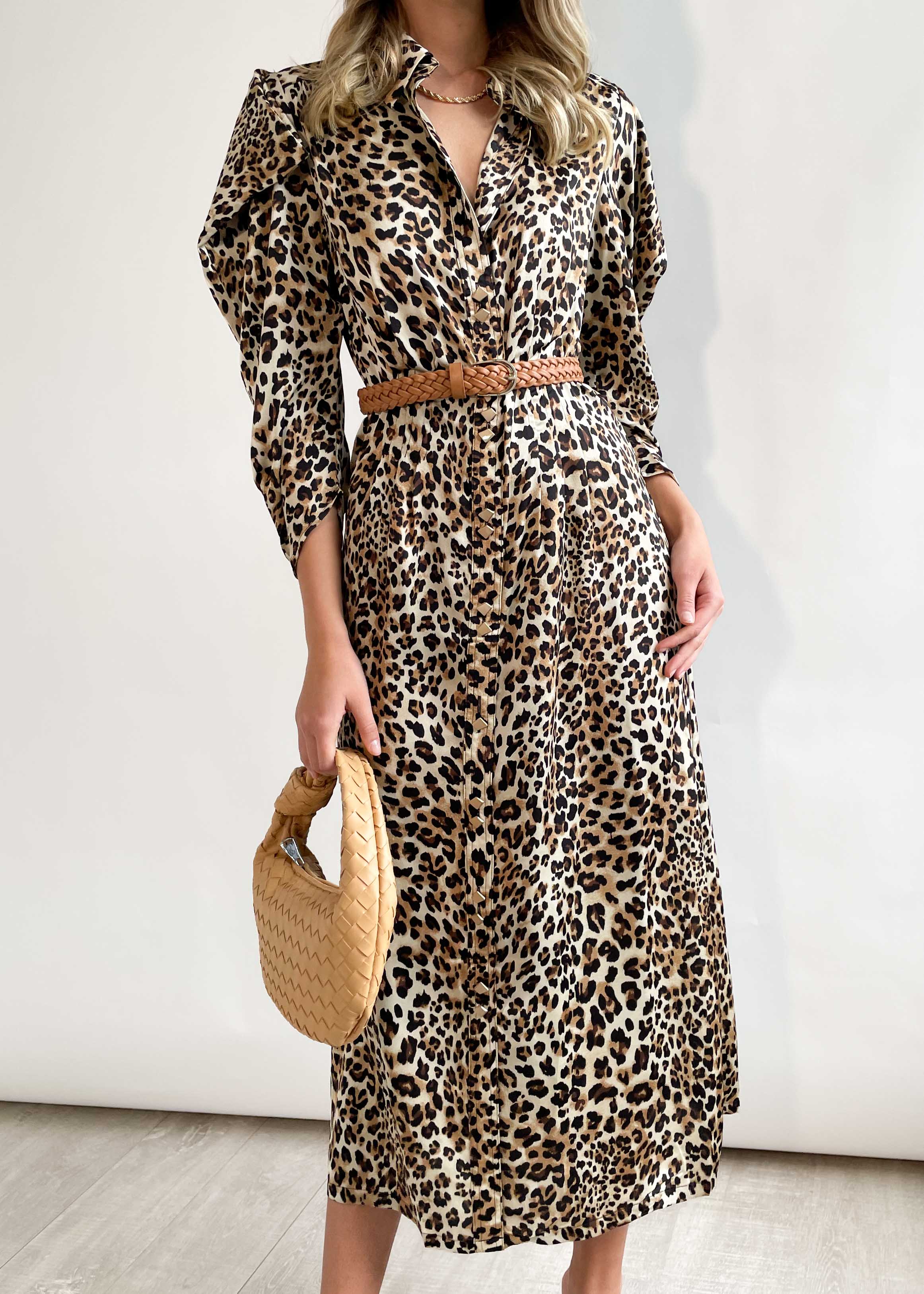 Aleah Midi Dress - Leopard