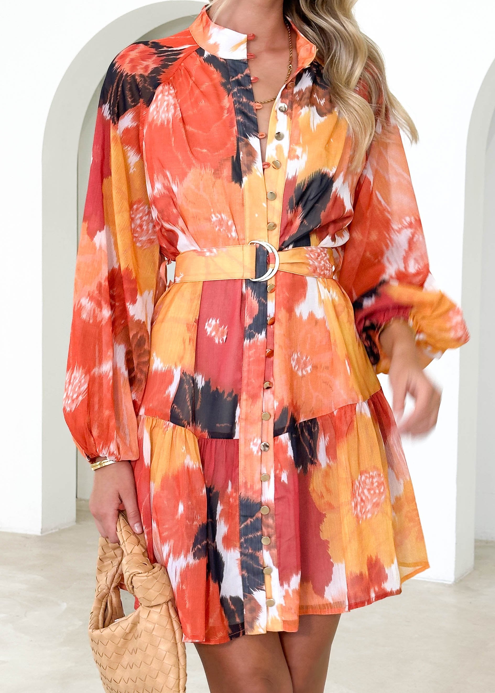 Nalissa Dress - Orange Multi