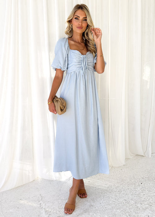Laylo Halter Maxi Dress - Blue Floral
