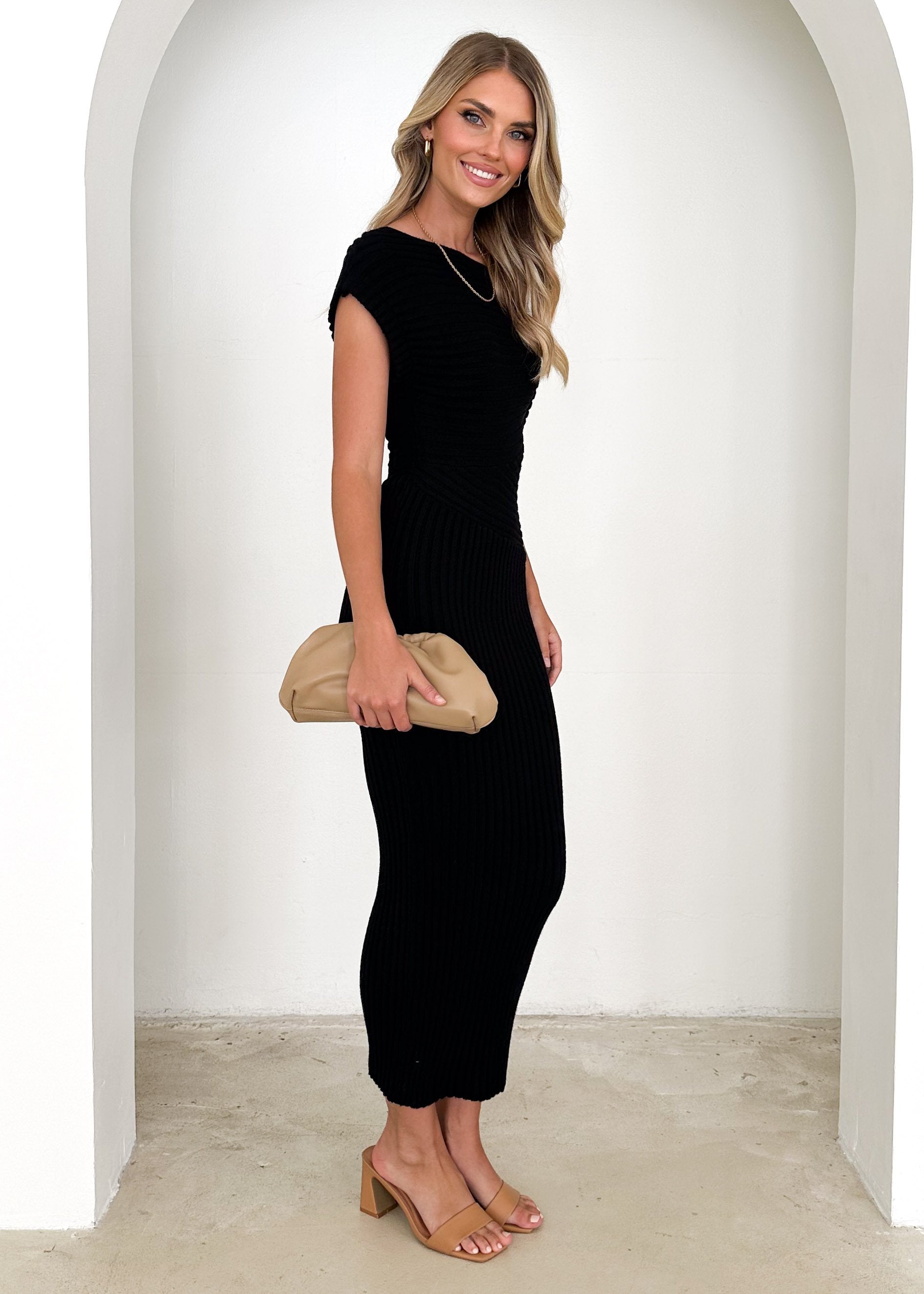 Dayton Knit Maxi Dress - Black