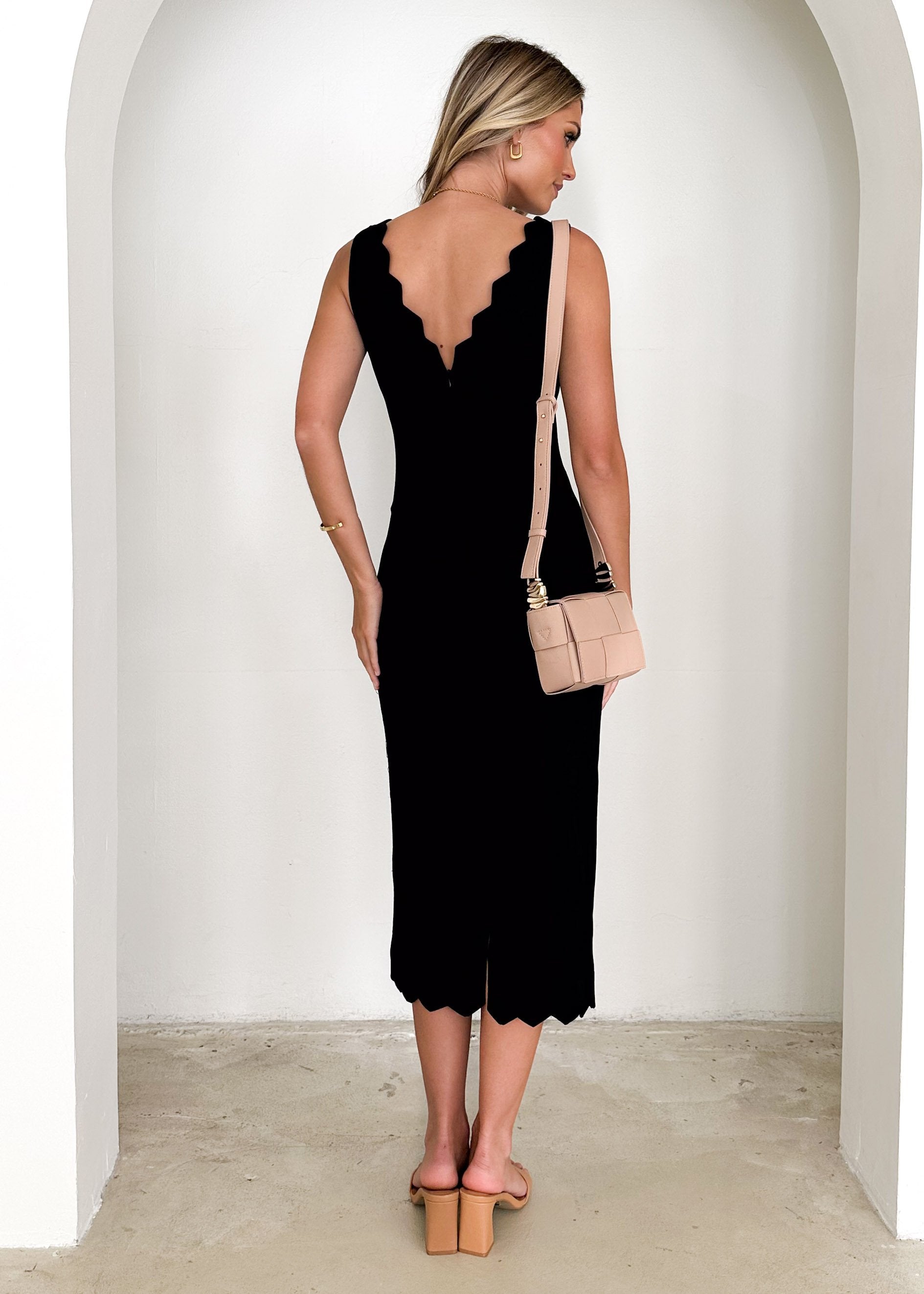 Simone Midi Dress - Black