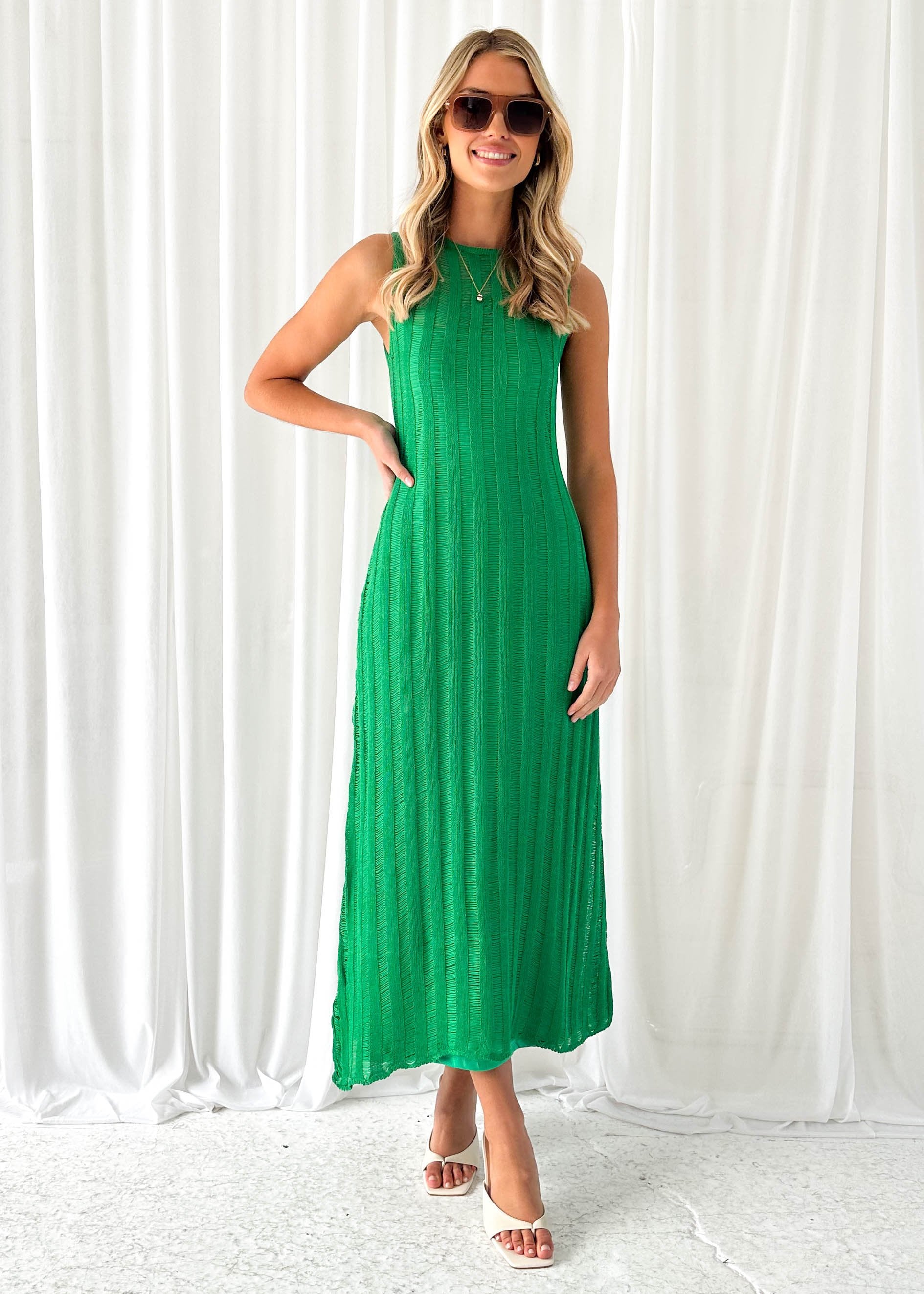 Rogena Knit Midi Dress - Green