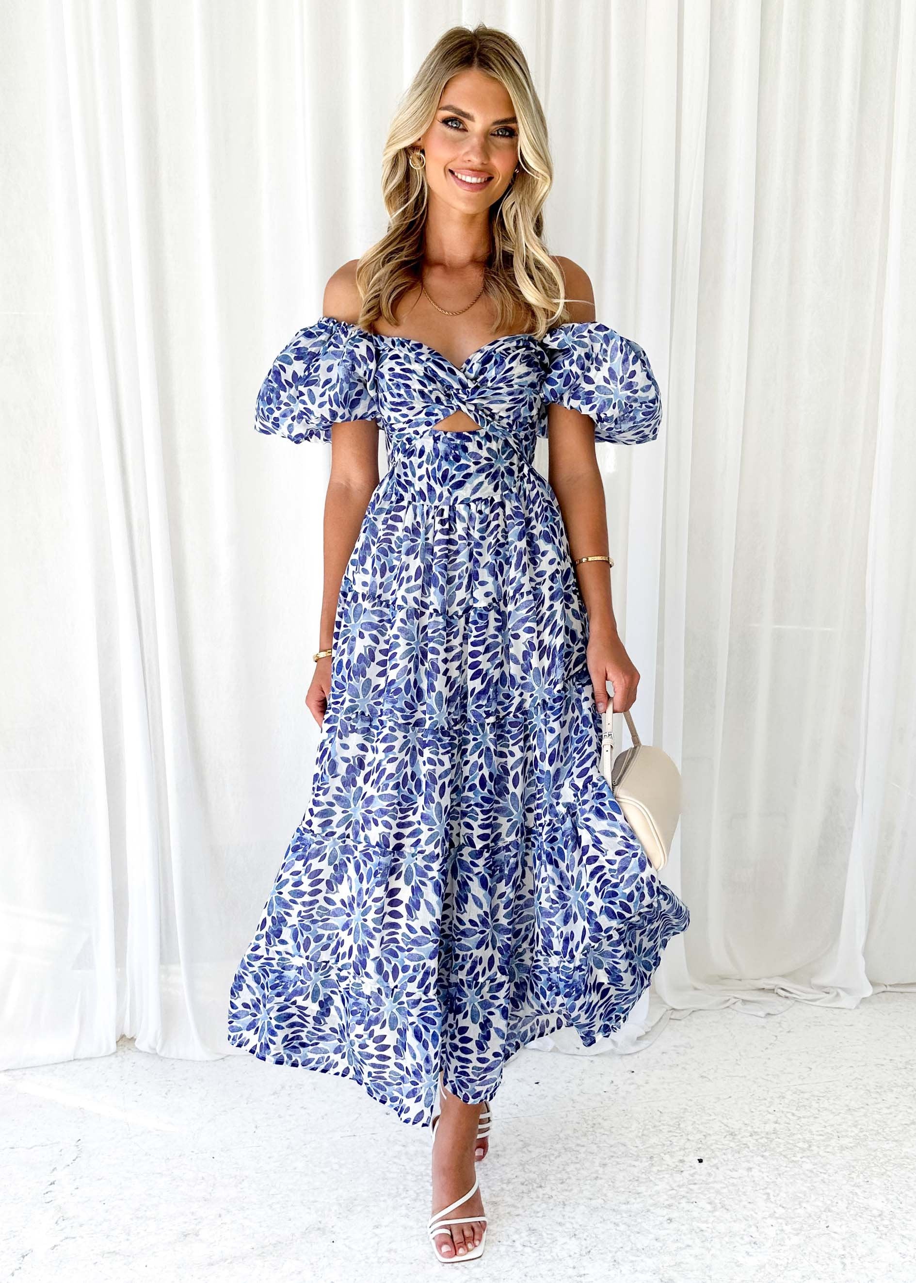 Tridden Maxi Dress - Blue Petal
