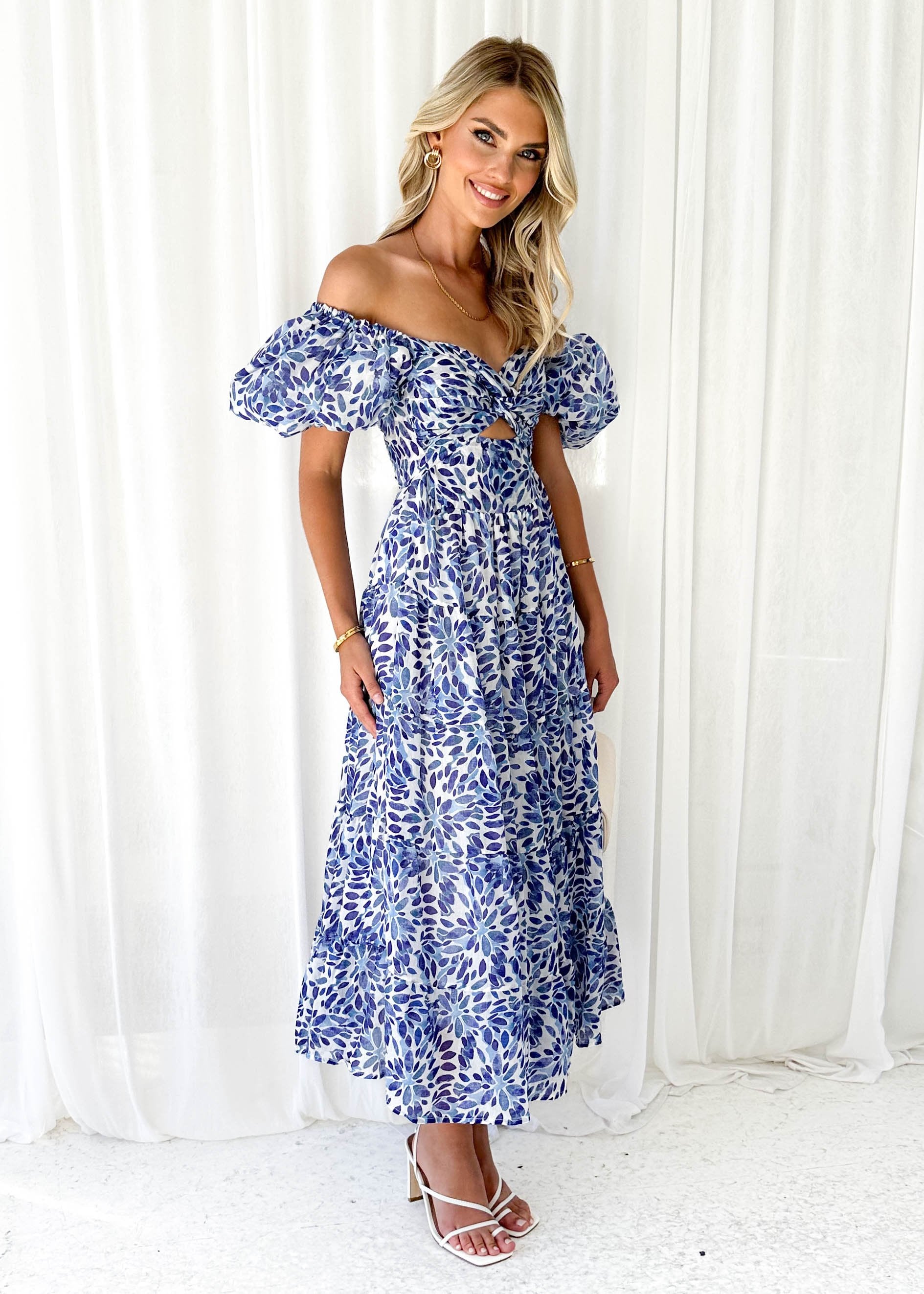 Tridden Maxi Dress - Blue Petal