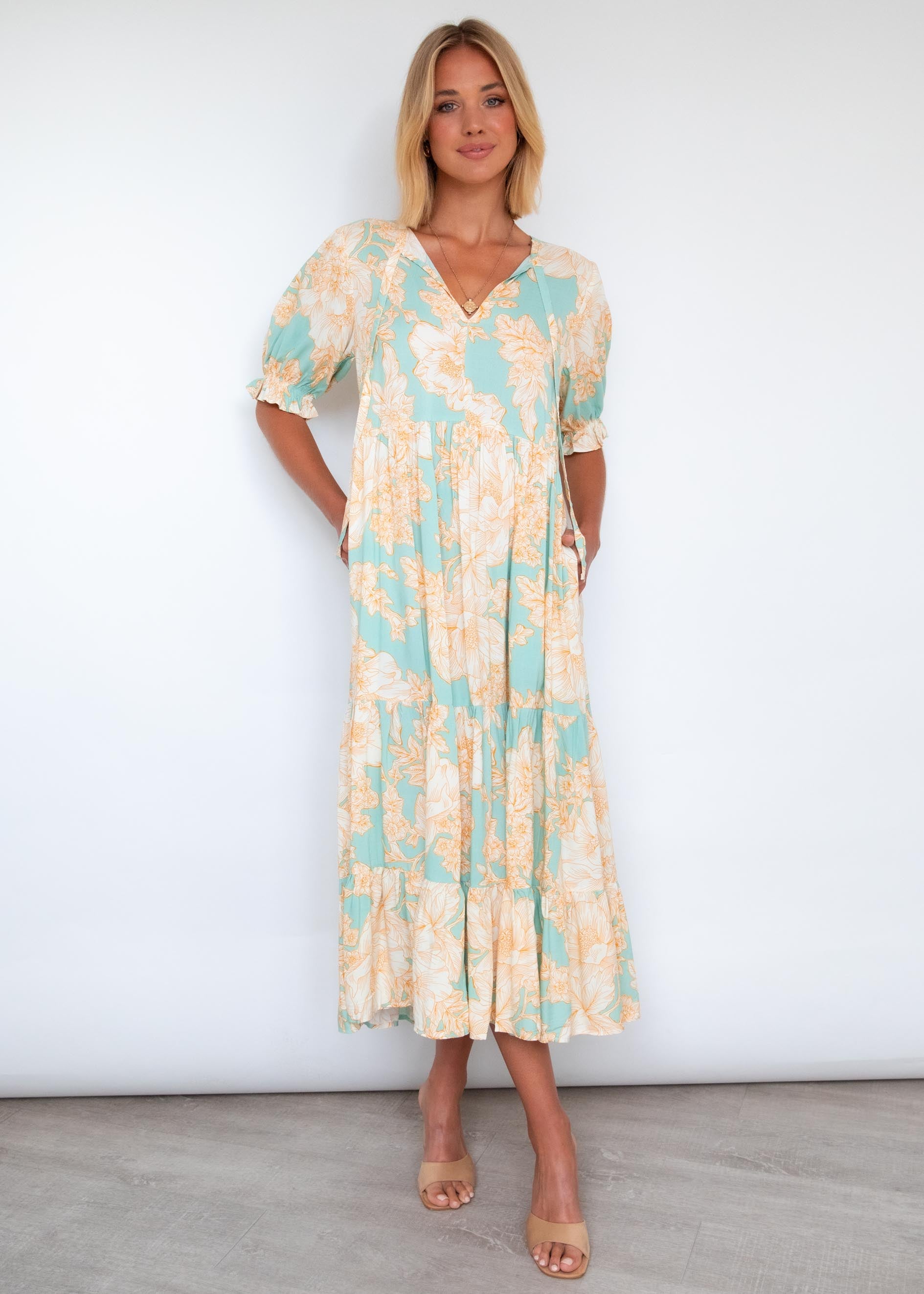 Prisma Maxi Dress - Blue Jade