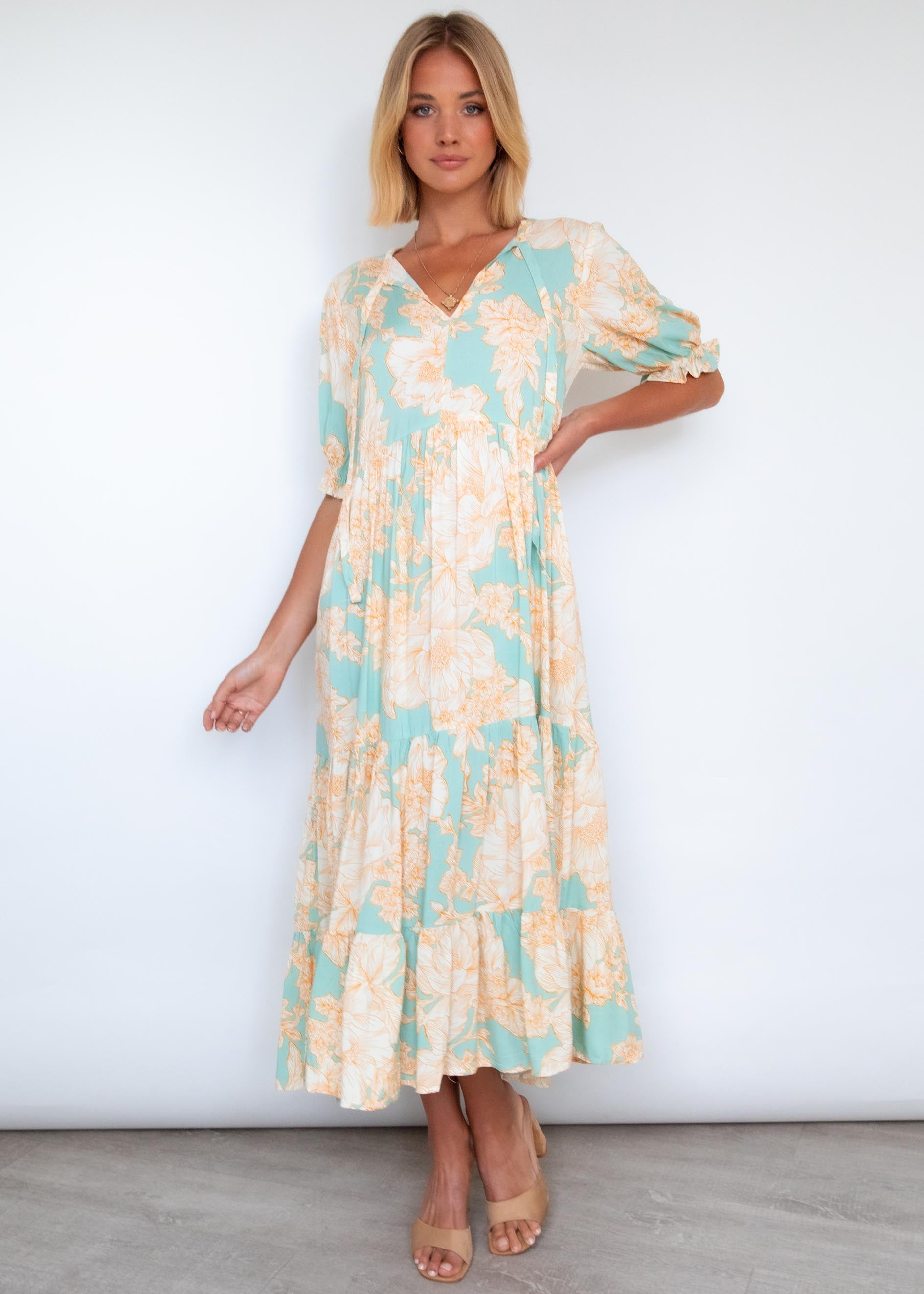 Prisma Maxi Dress - Blue Jade