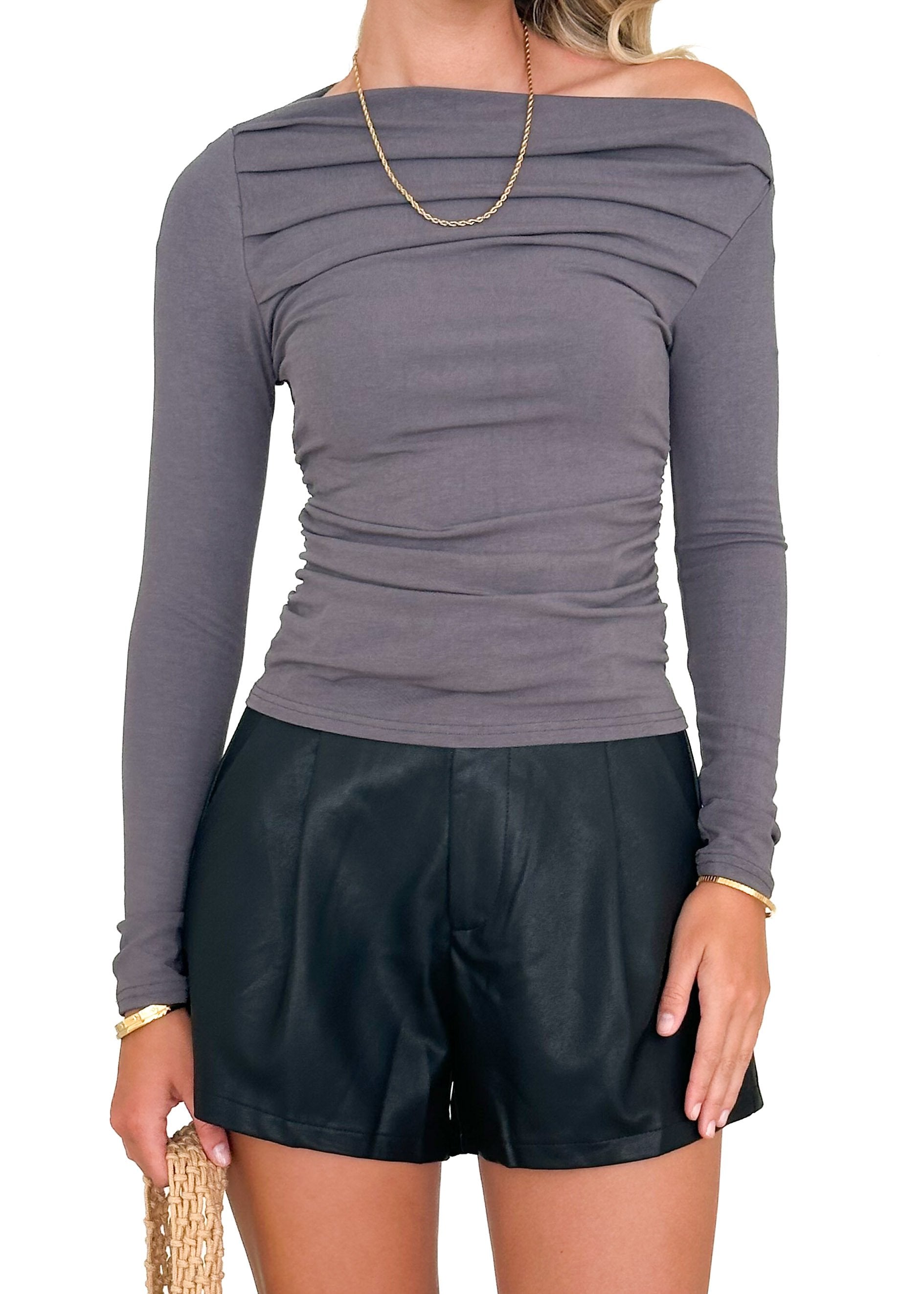 Rarlett Top - Charcoal