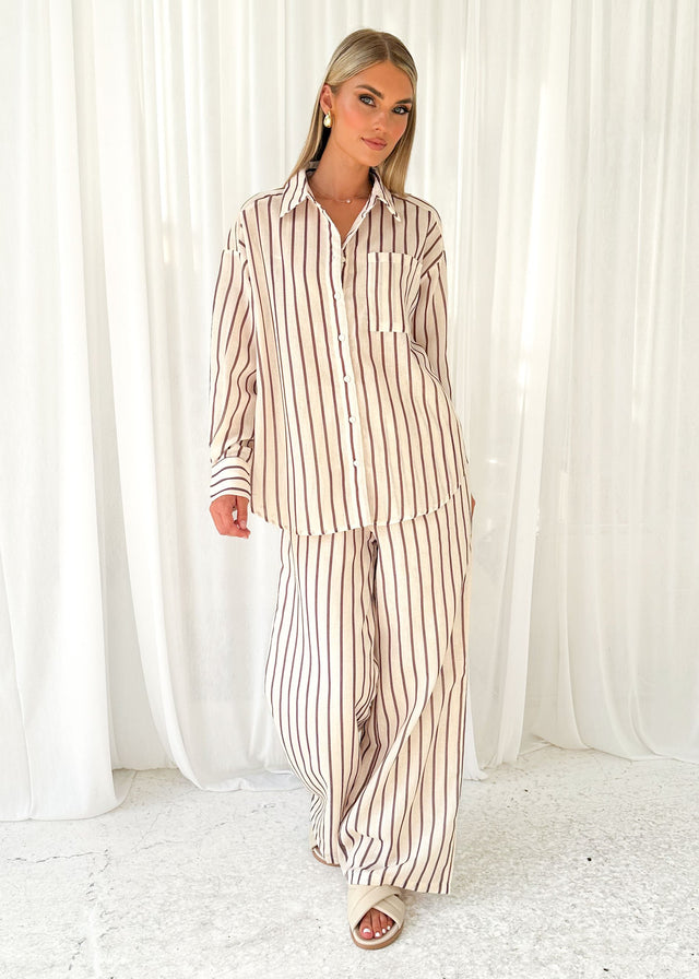 Allura Pants - Choc Stripe