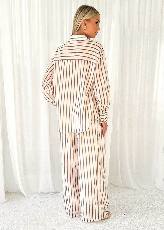 Allura Pants - Choc Stripe