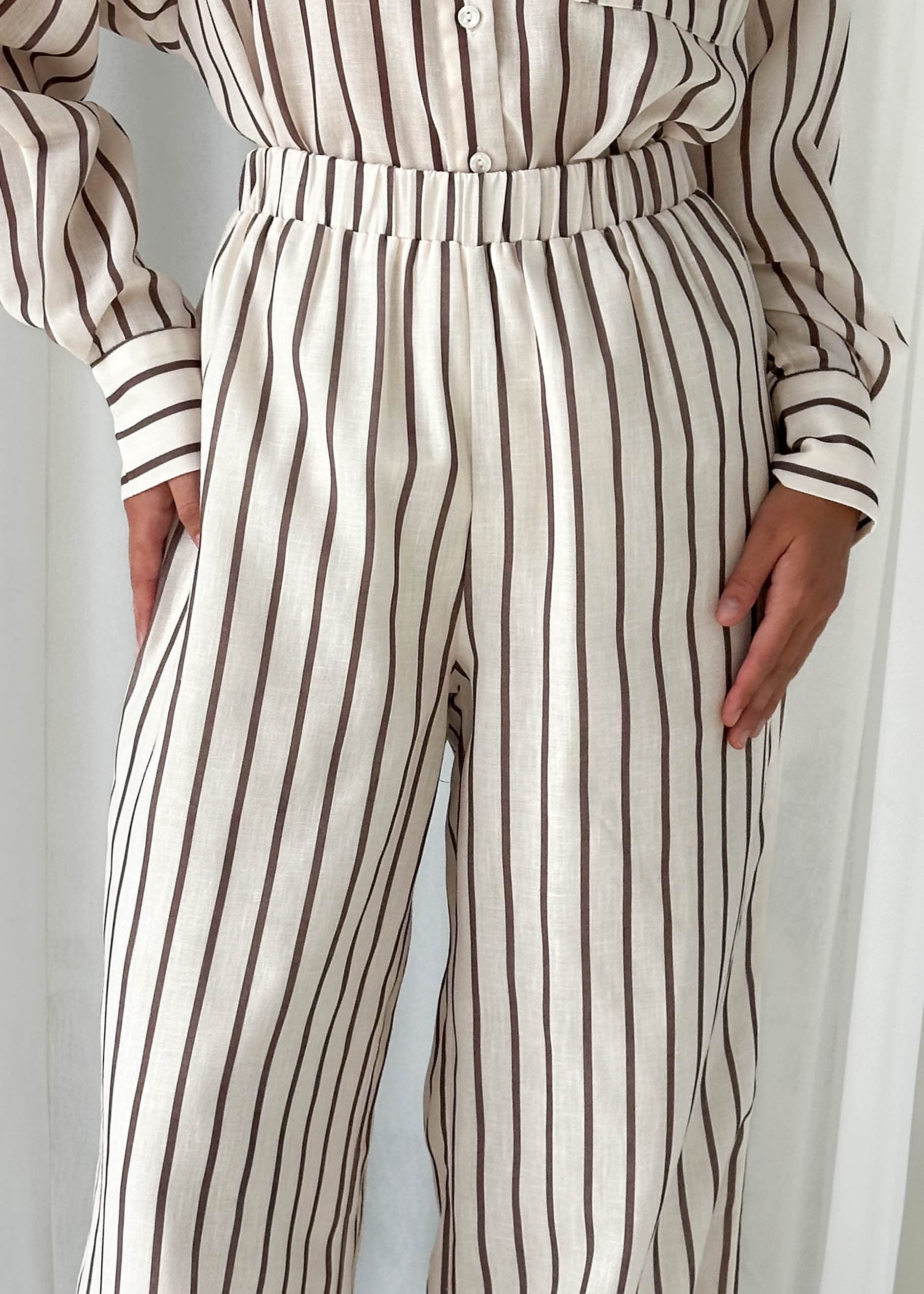 Allura Pants - Choc Stripe