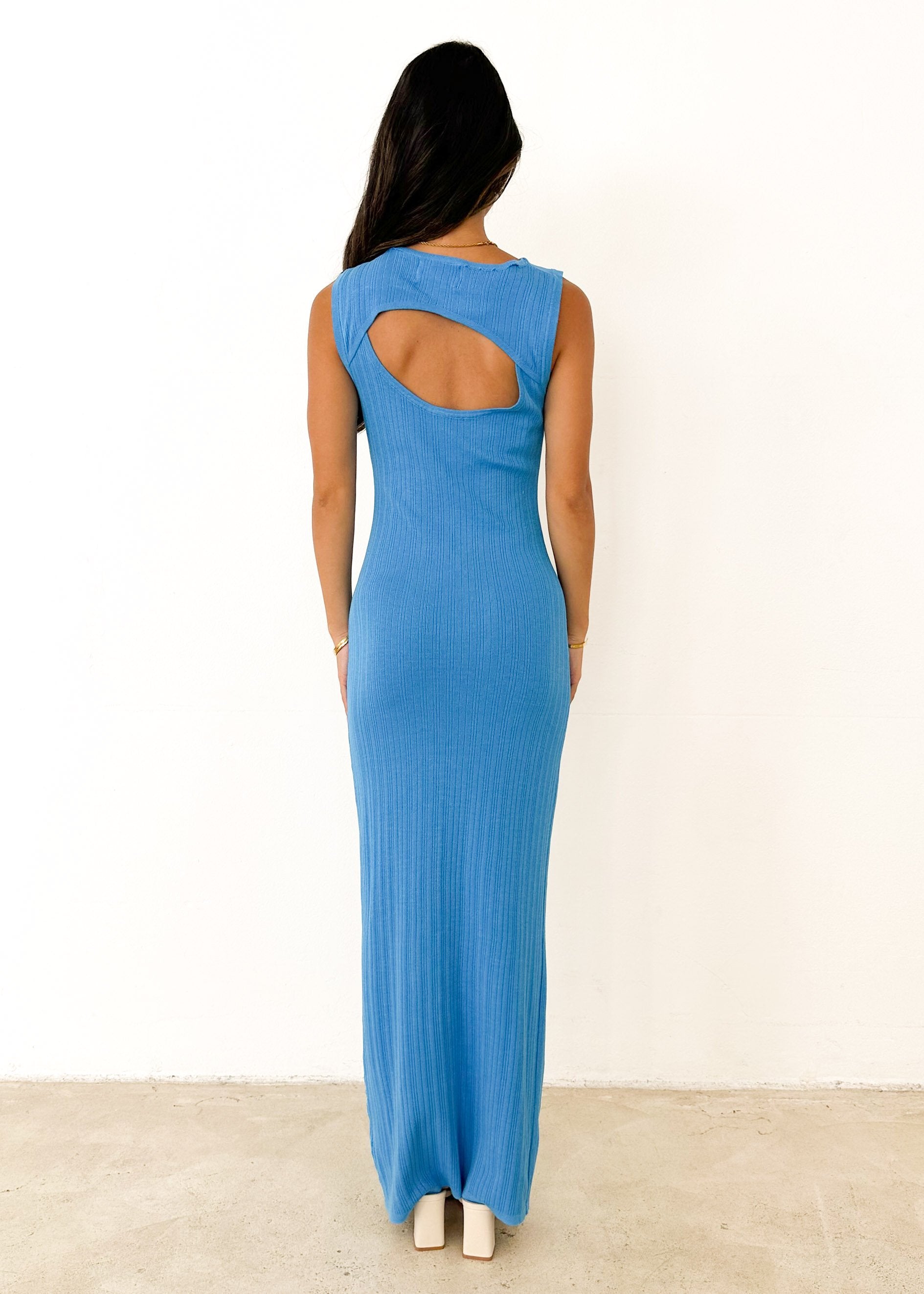Krista Knit Maxi Dress - Blue