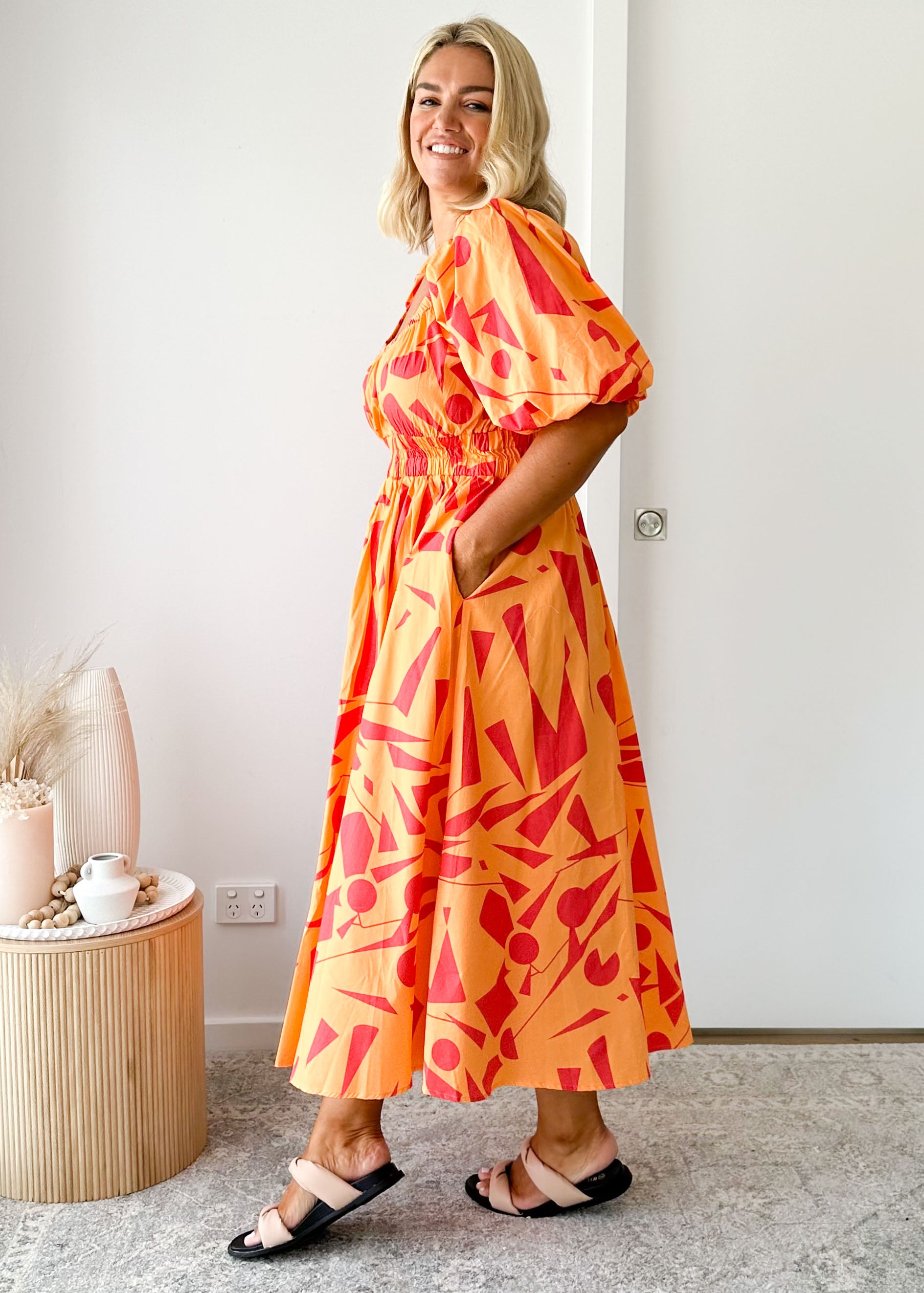 Laylani Midi Dress - Mango Geo