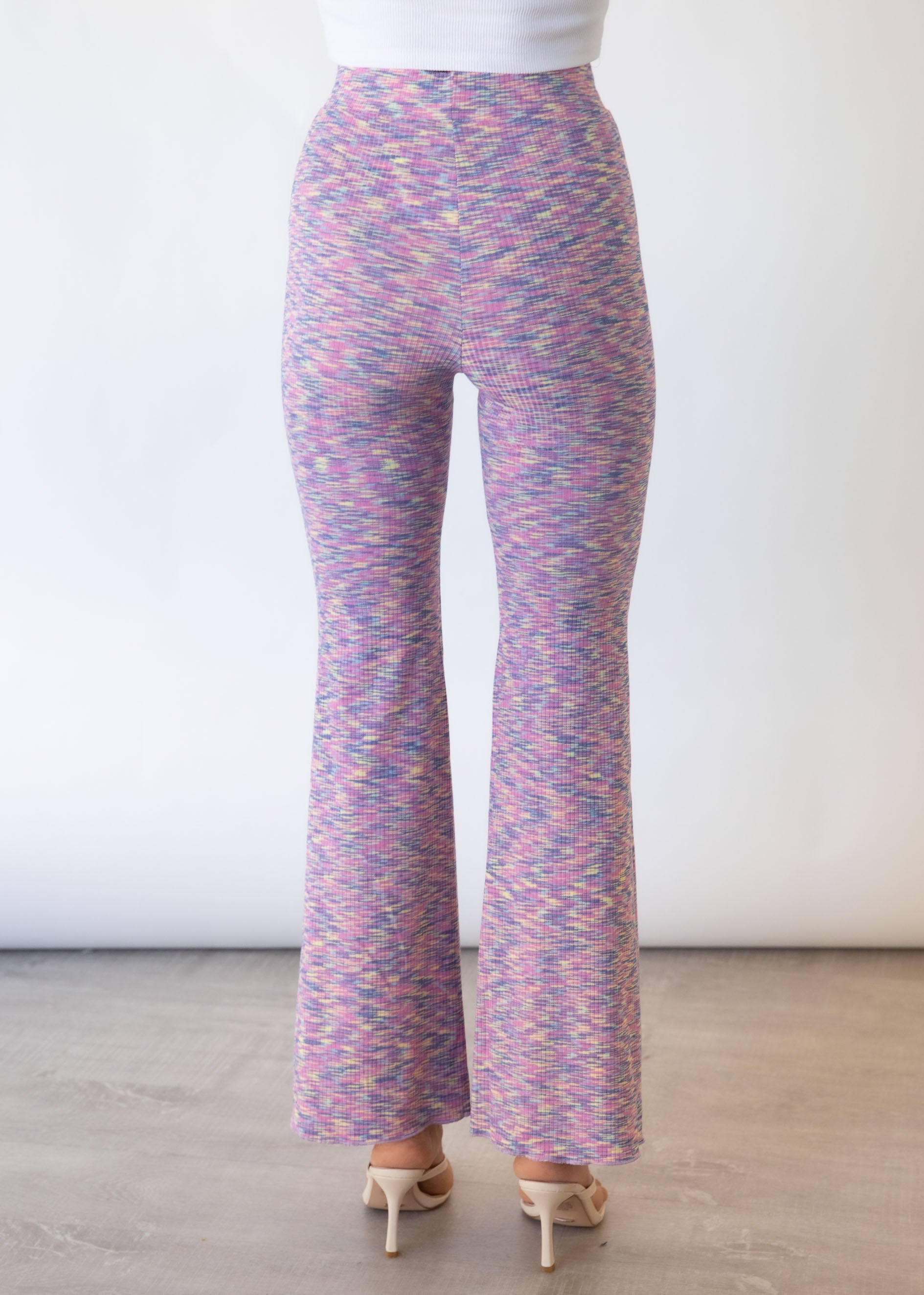 Kiah Knit Flare Pants - Lilac Multi